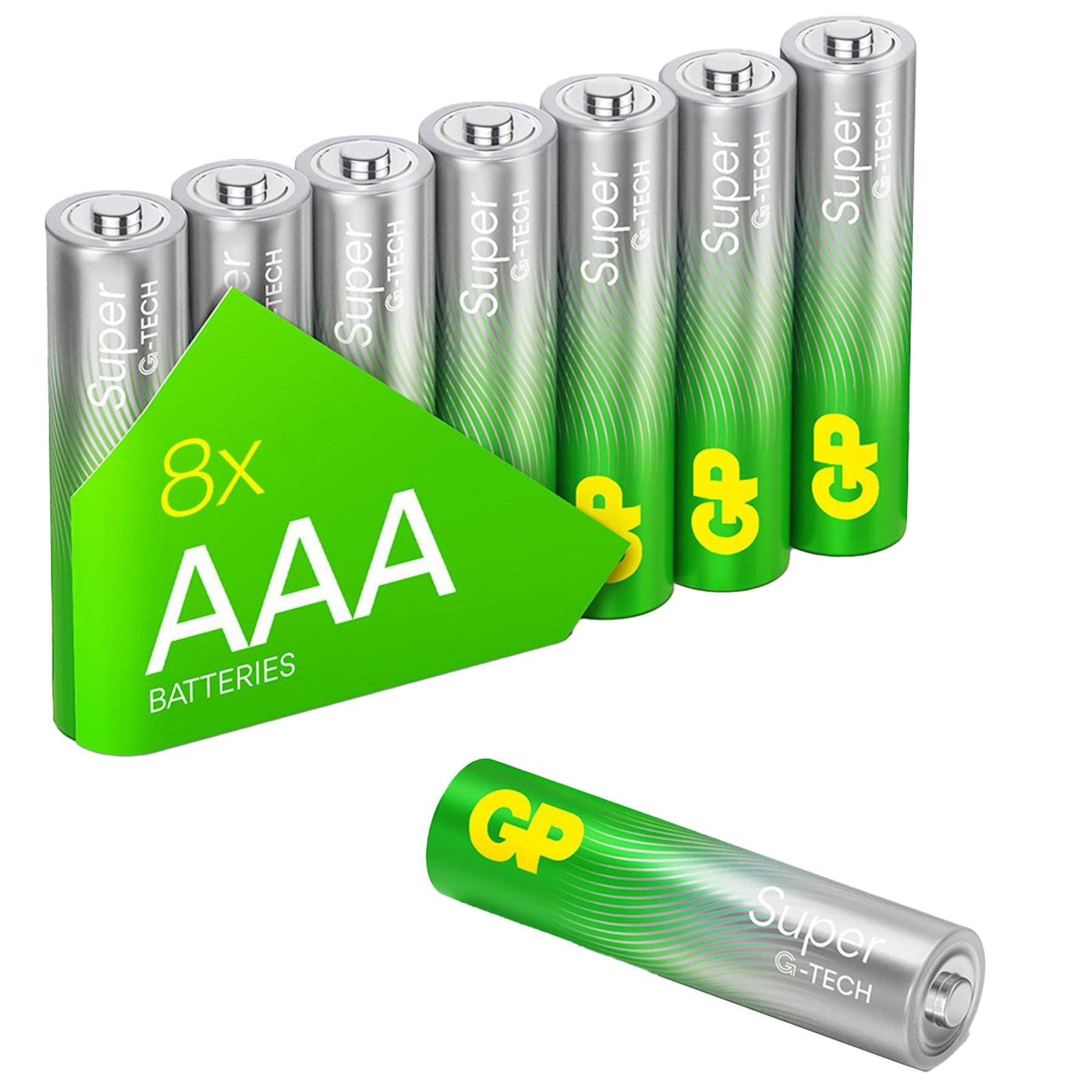 GP AAA-Batterie Alkaline Super, 1,5V, 8 Stück Batterie