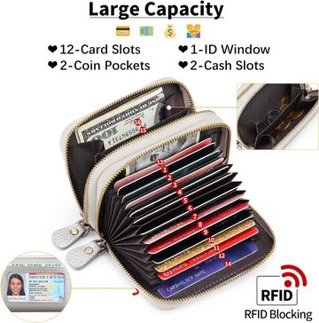 GAEKEAO Geldbörse (Mini-Geldbörse aus Leder, Damen-Geldbörse mit RFID-Schutz), Hochwertiger Leder-Kreditkartenhalter mit Praktischem Design