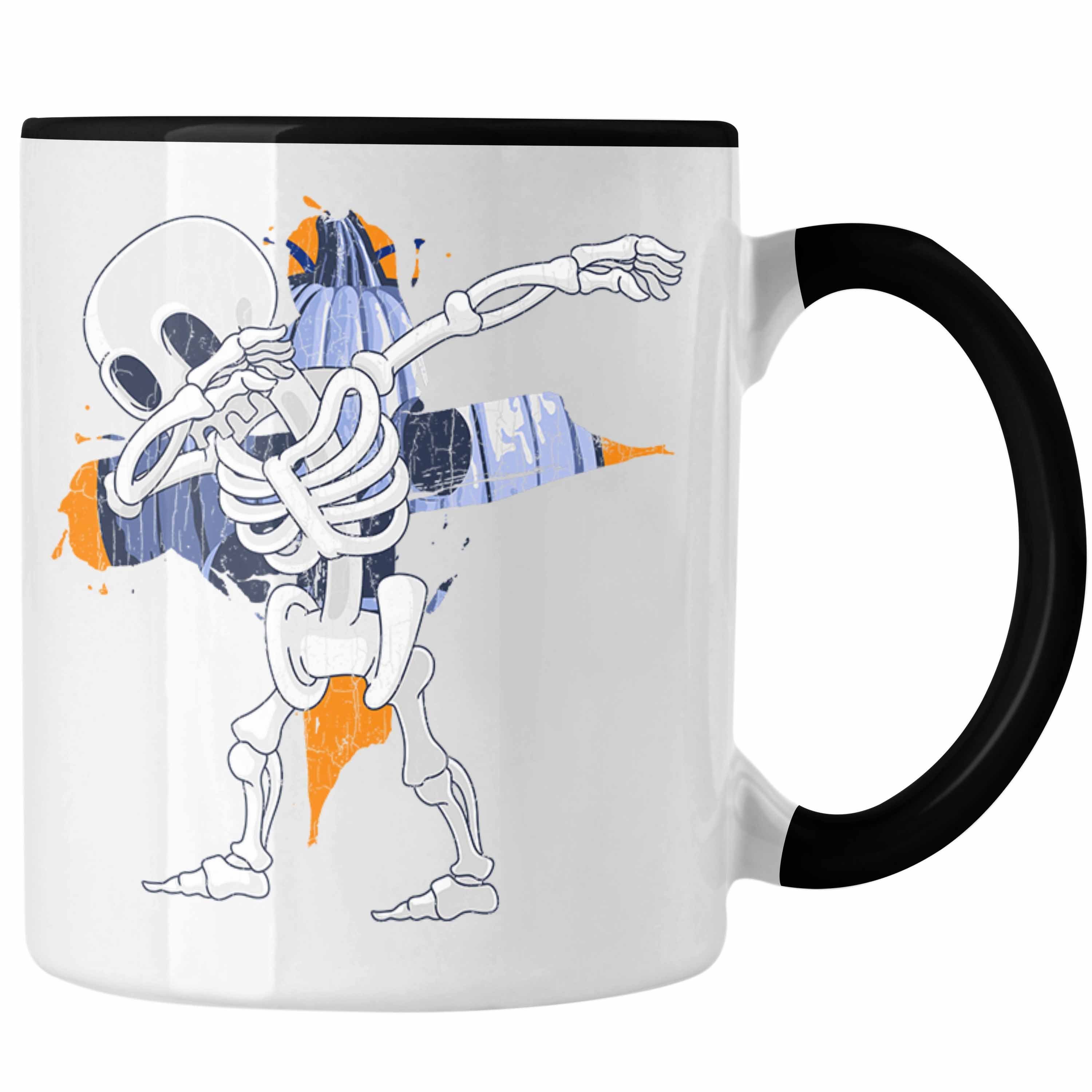 Dabbing Schwarz Becher Tasse Tasse Halloween Kürbis Dekoration Trendation Skelet
