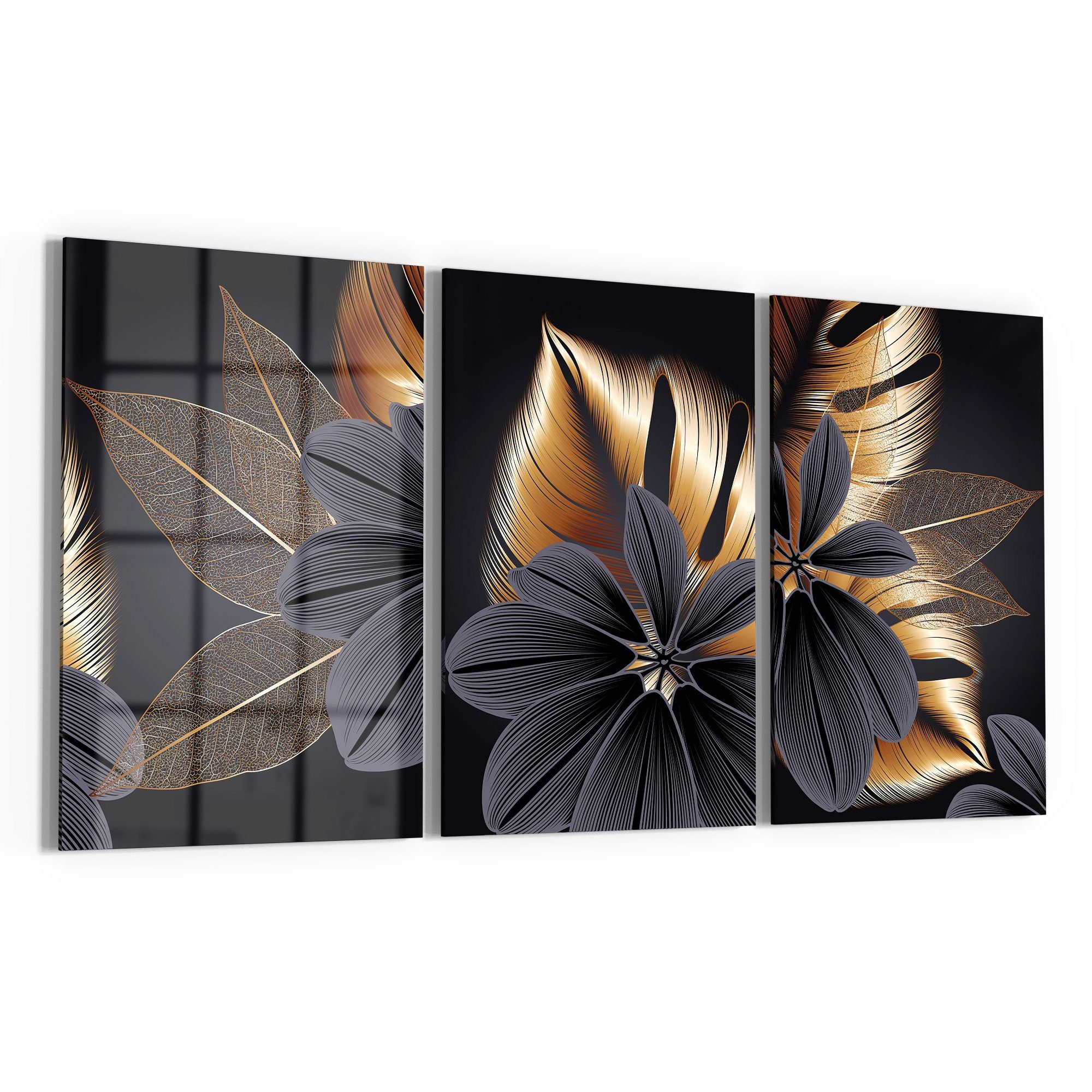 Wandbild Mit Abstraktem Blumendesign – Handbemalt Auf Leinwand, 91,4 X 61 Cm, 1 Panel