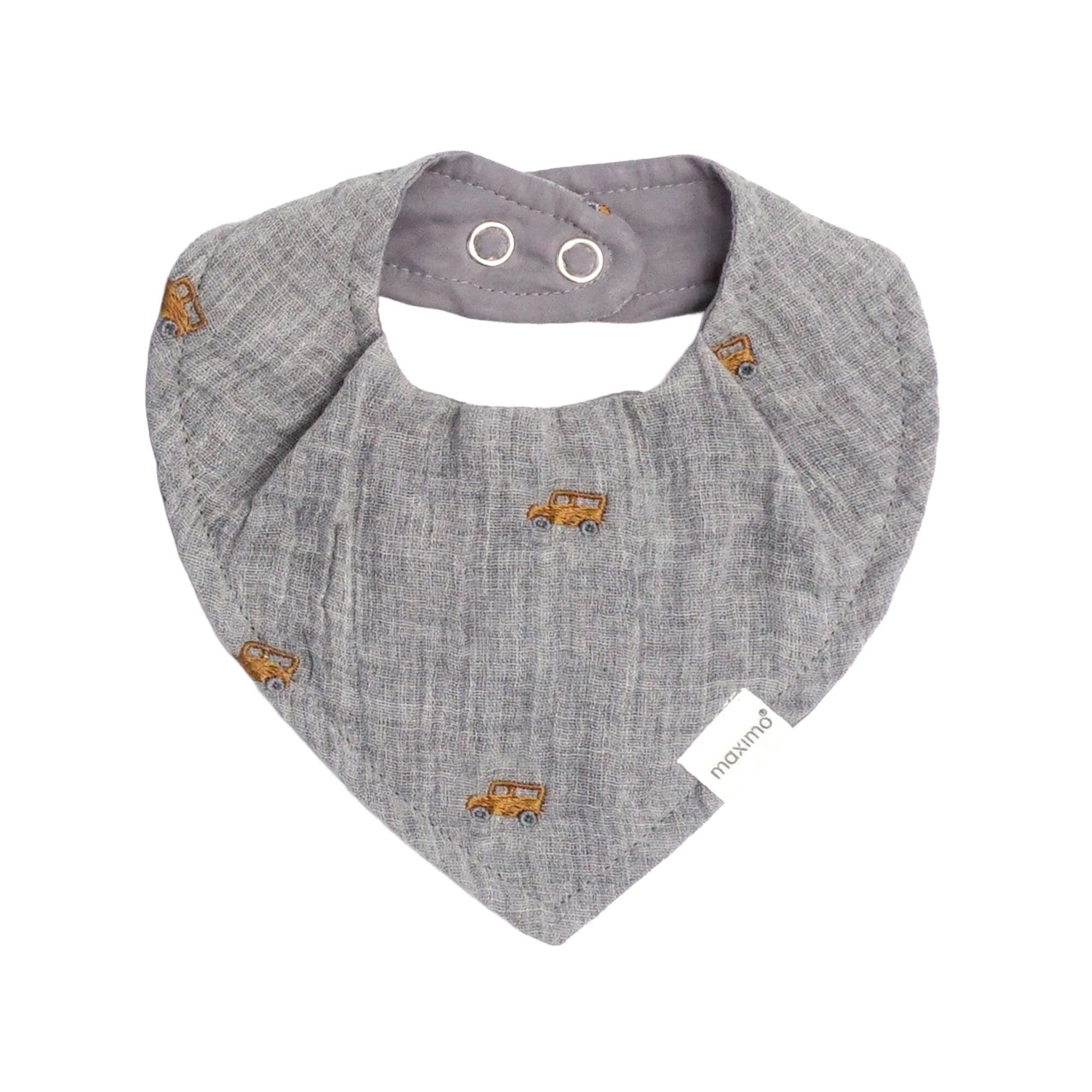 MAXIMO Halstuch GOTS BABY-Tuch, Druckknopf Musselinstoff bestickt, Futter, (1-St), Musselin