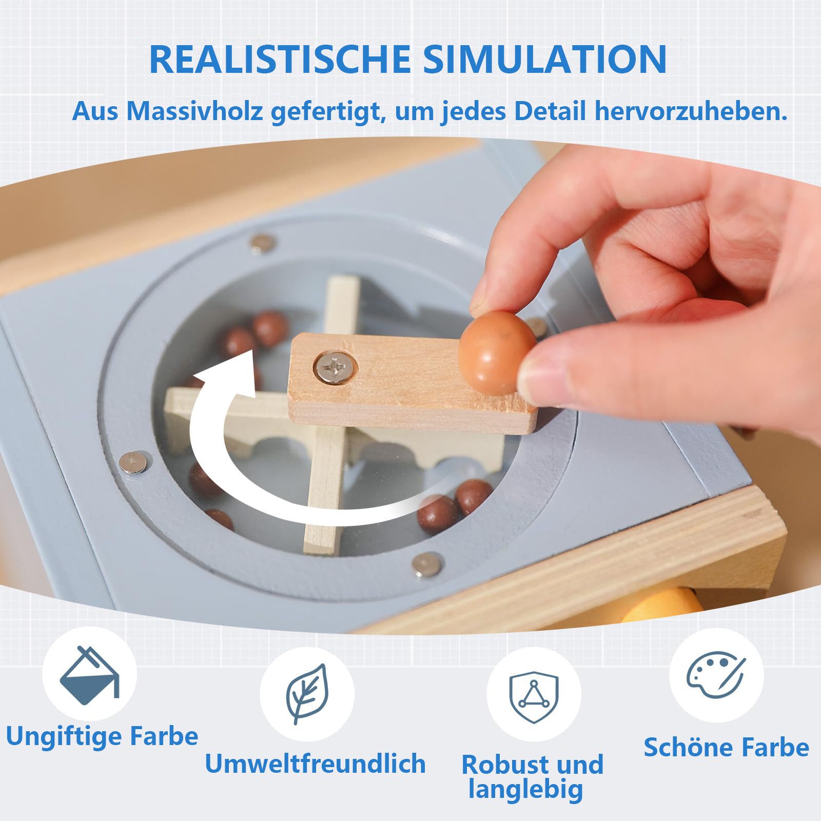 CLTYQ Kinder-Kaffeemaschine Kinderküche Kaffeemaschine Kinder Holz, Spielkü günstig online kaufen