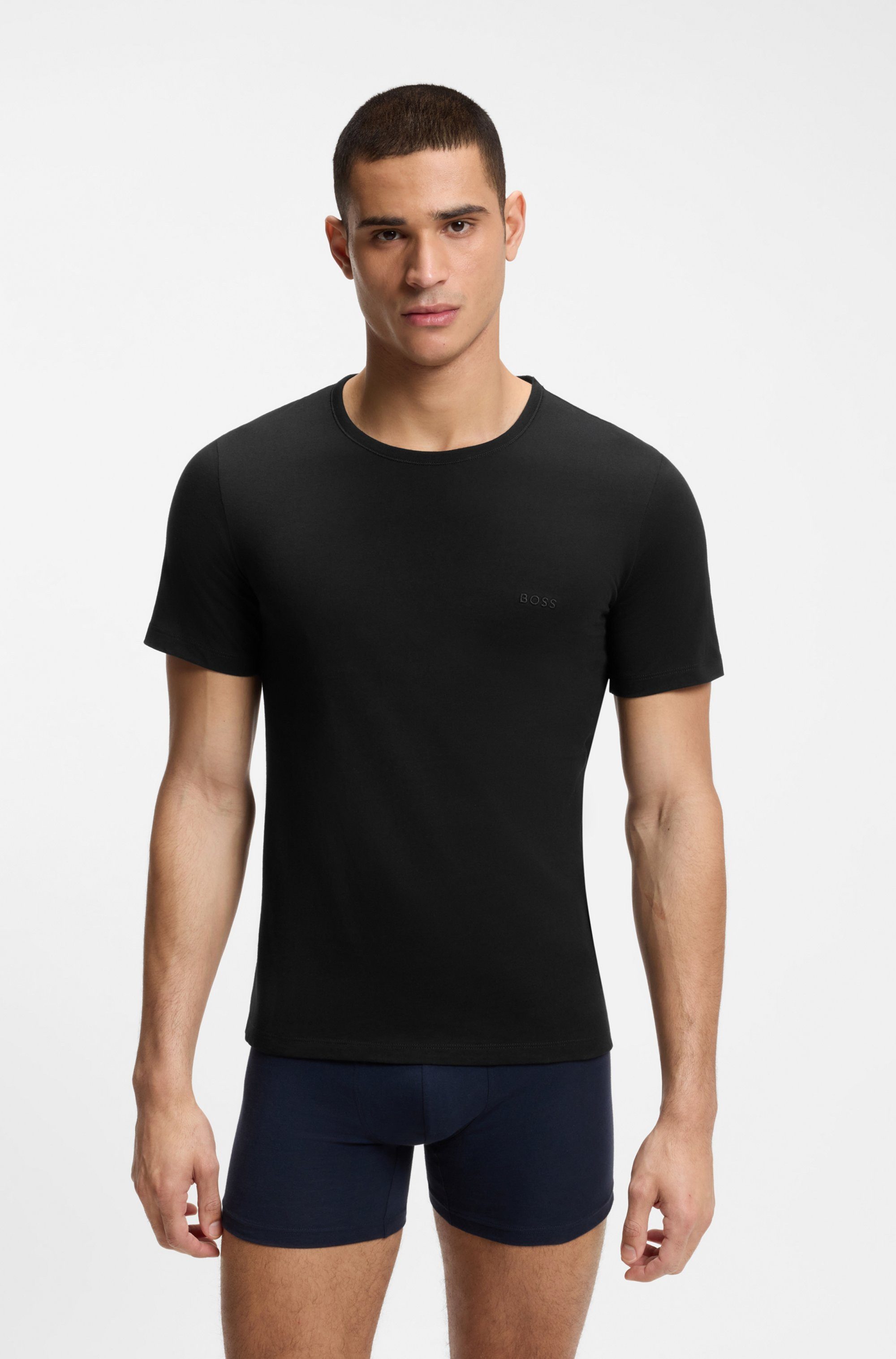 BOSS T-Shirt Rundhals BOSS ONE (Packung, 3-tlg., 3er-Pack) mit dezentem BOSS Logo-Print