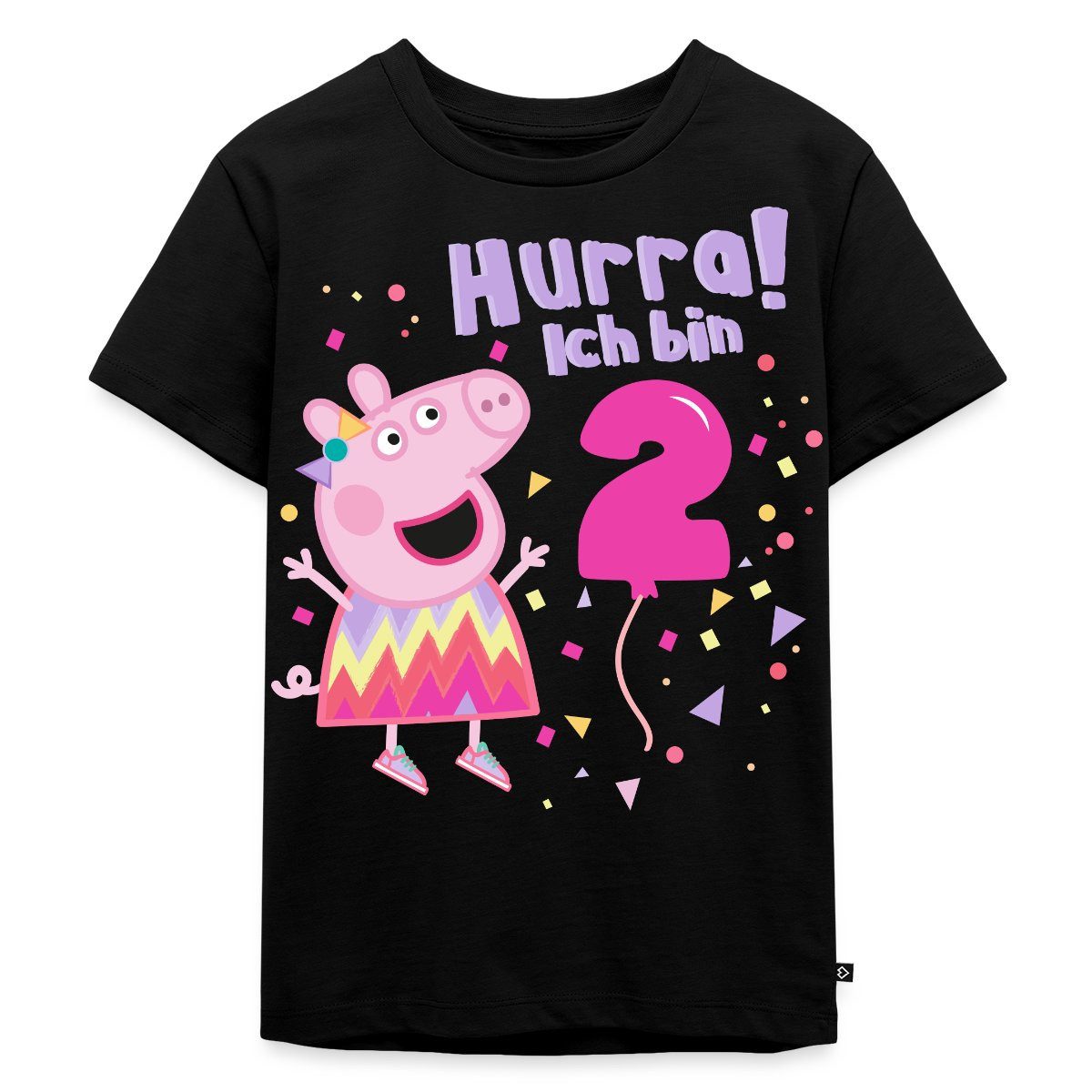 Spreadshirt T-Shirt Peppa Wutz Hurra Ich Bin 2 Jahre Kinder Premium T-Shirt (1-tlg)