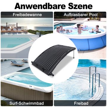 AUFUN Pool-Wärmepumpe solarheizung 10000 L/h Höhenverstellbar Solar Poolheizung Schwarz (Set, 1 St)