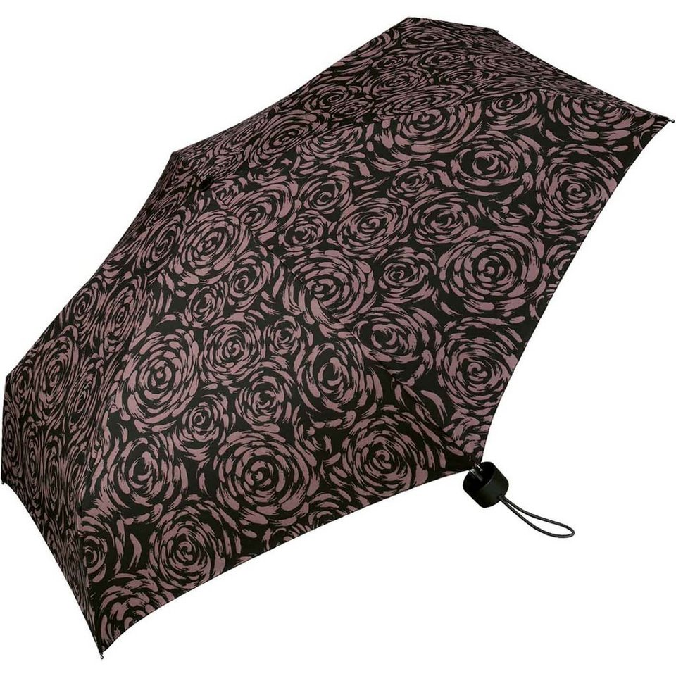 Pierre Cardin Taschenregenschirm winziger Damen-Taschenschirm mit  Handöffner, mit wunderschöner Rosenblütenmalerei