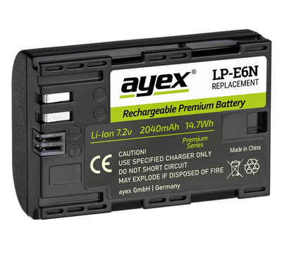 ayex ayex LP-E6N Premium Akku für Canon EOS R R5 R6 5D Mark 4, 3, 5DS R Kamera-Akku