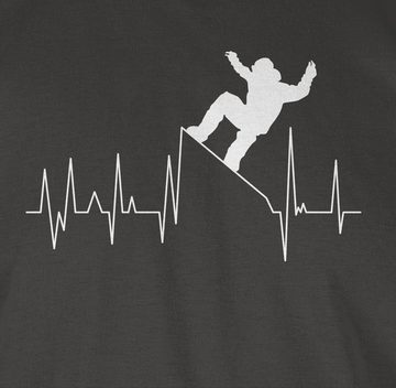 Shirtracer T-Shirt Snowboarding Herzschlag - weiß Apres Ski Party