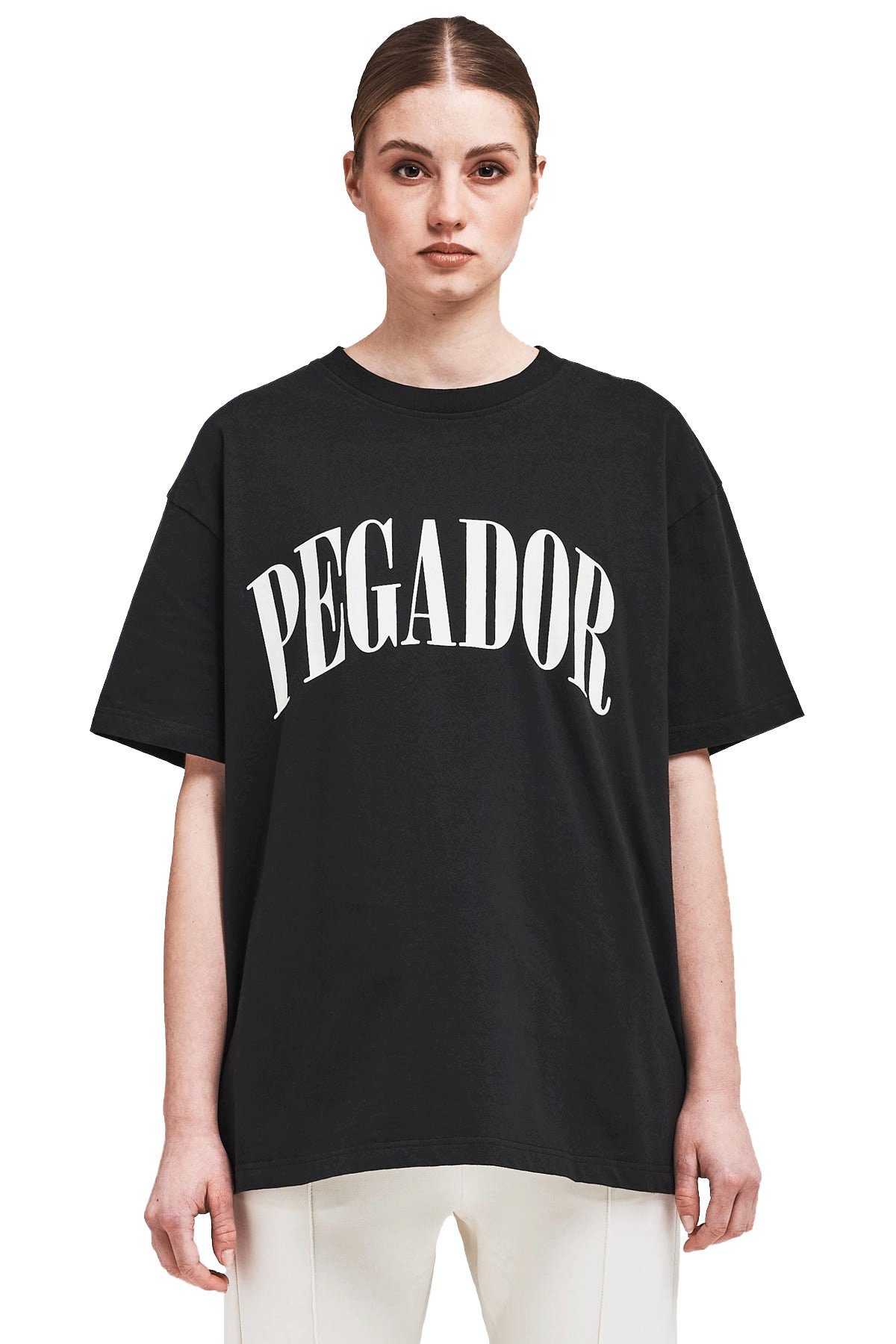 Pegador T-Shirt Pegador Damen Miami Oversized T-Shirt washed coal vanilla M  (1-tlg)