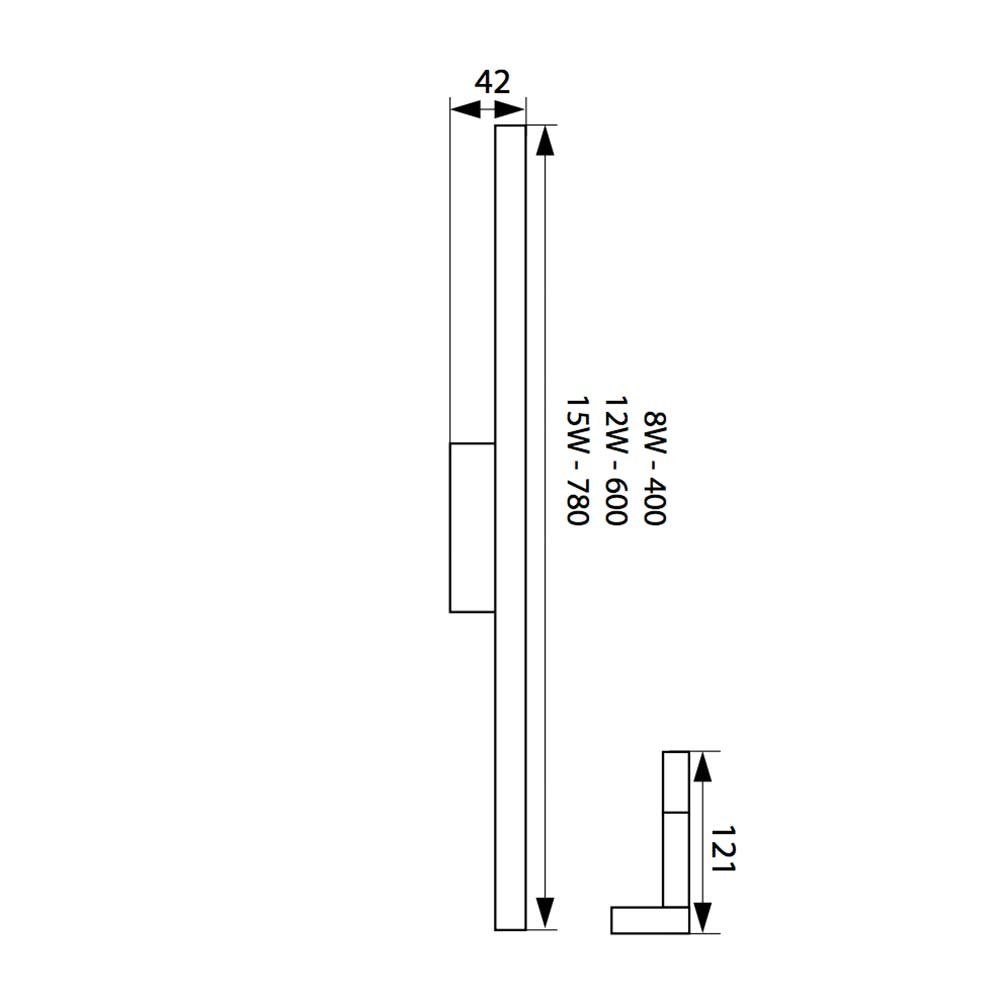 Licht-Trend Wandleuchte LED Spiegel Badleuchte Asto 90cm IP44 970lm 4000K Chrom, Alu-Gebürstet, Neutralweiß – Bild 5 von 5