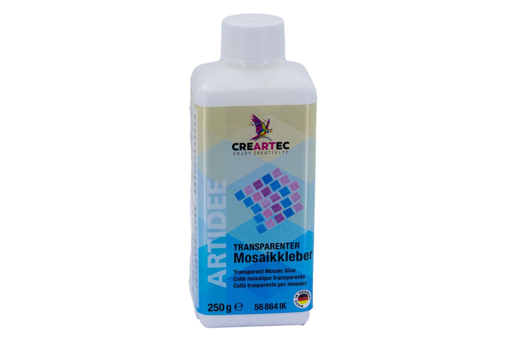CREARTEC Klebstoff Transparenter Mosaikkleber - 250g, zum Gestalten einzigartiger Kunstwerke - Made in Germany