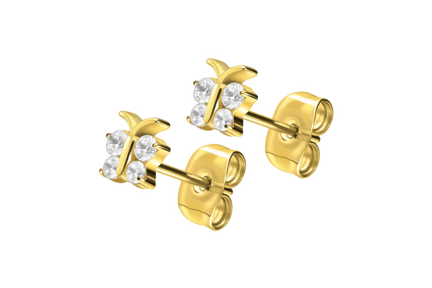FILANGO Paar Ohrstecker Titan Ohrstecker KRISTALLSCHMETTERLING (Ohrstecker, 1-tlg)