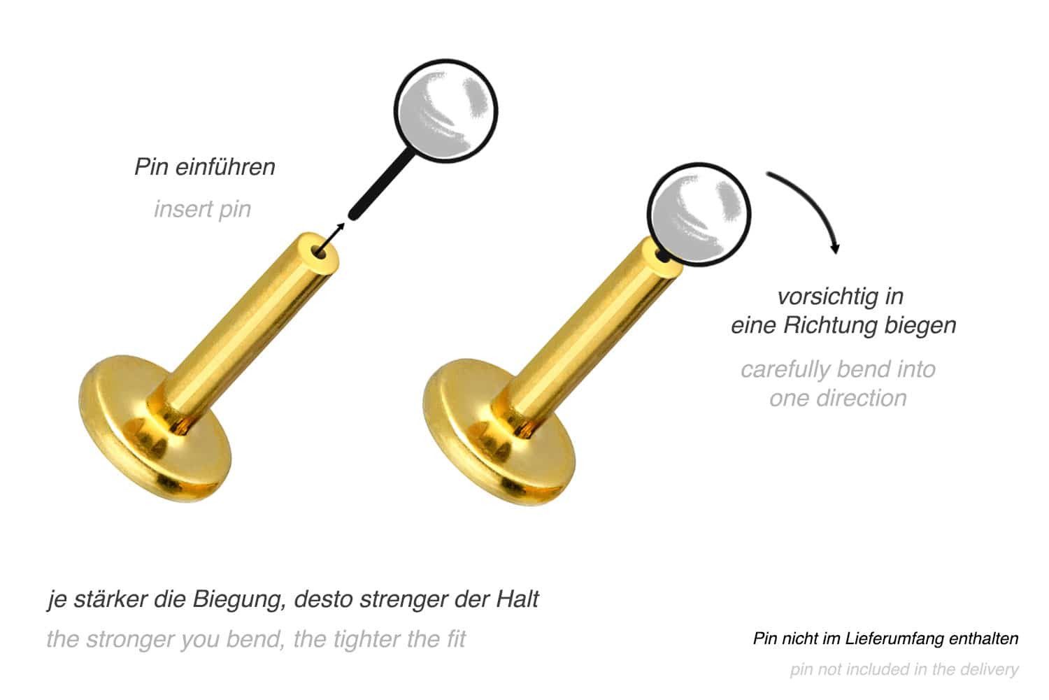 PIERCINGLINE Piercing-Set Titan Labret mit Push günstig online kaufen
