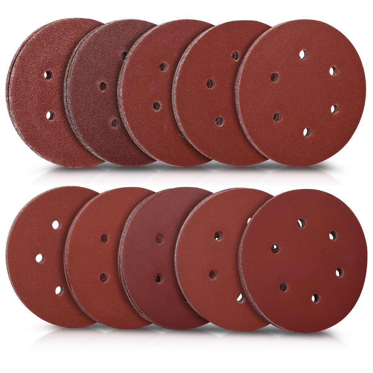 Navaris Schleifteller 100x Klett-Schleifscheiben Set - ø 150mm - 40-400 Kör günstig online kaufen