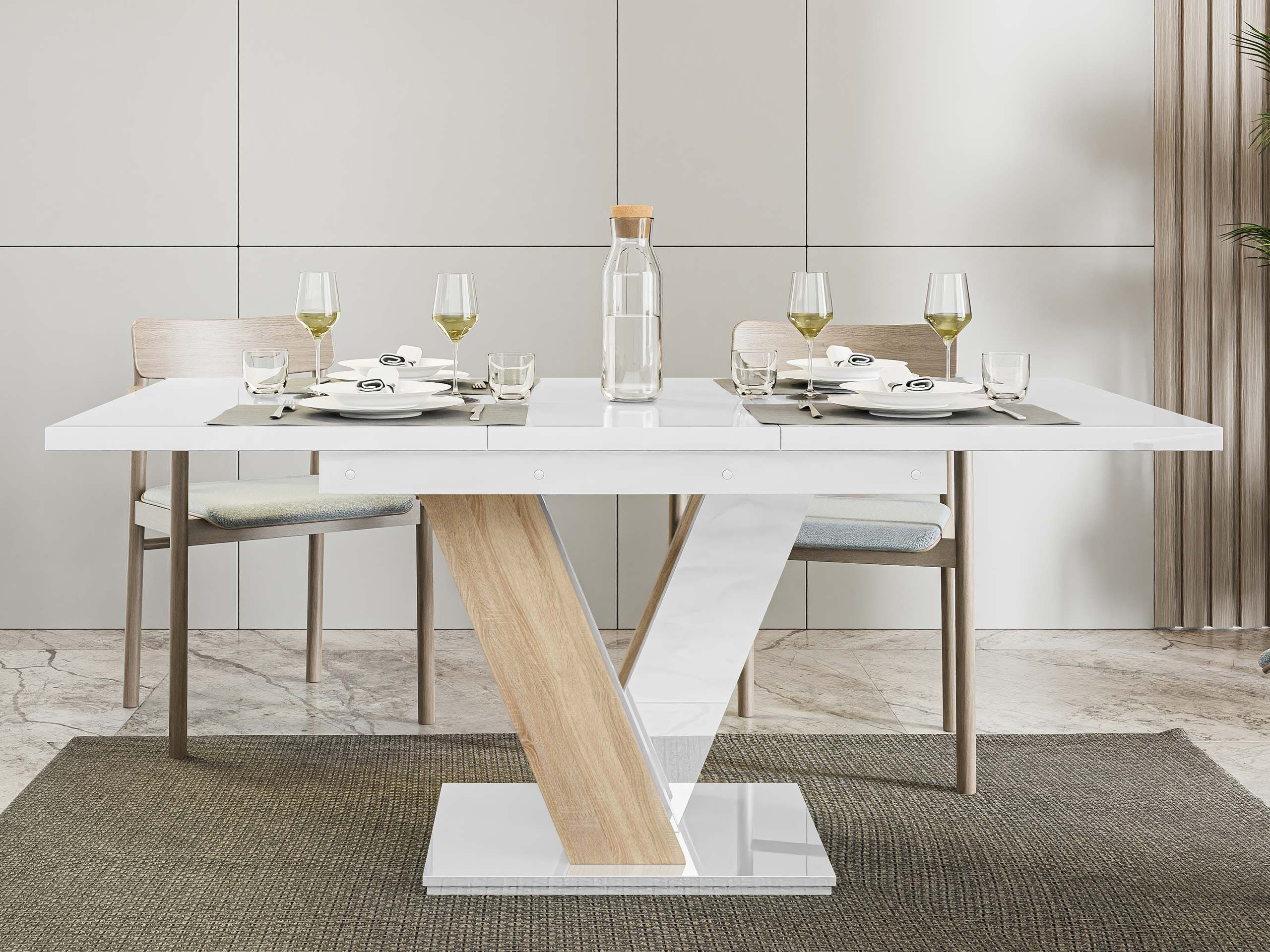 MIRJAN24 Esstisch Masiv (Ausziehbar), L: 120-160 cm, Rechteck