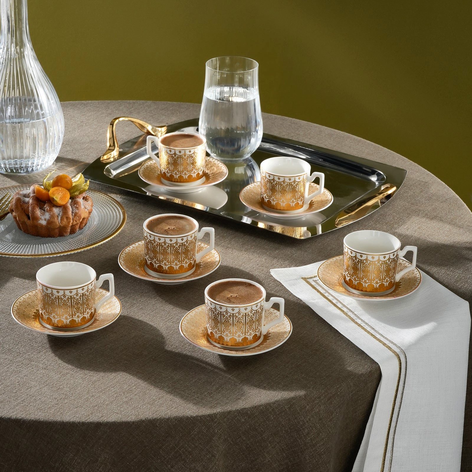 Karaca Coffee-to-go-Becher Karaca Aslı 6-Personen Kaffeetassen-Set, BONE PORCELAIN – Bild 2 von 5