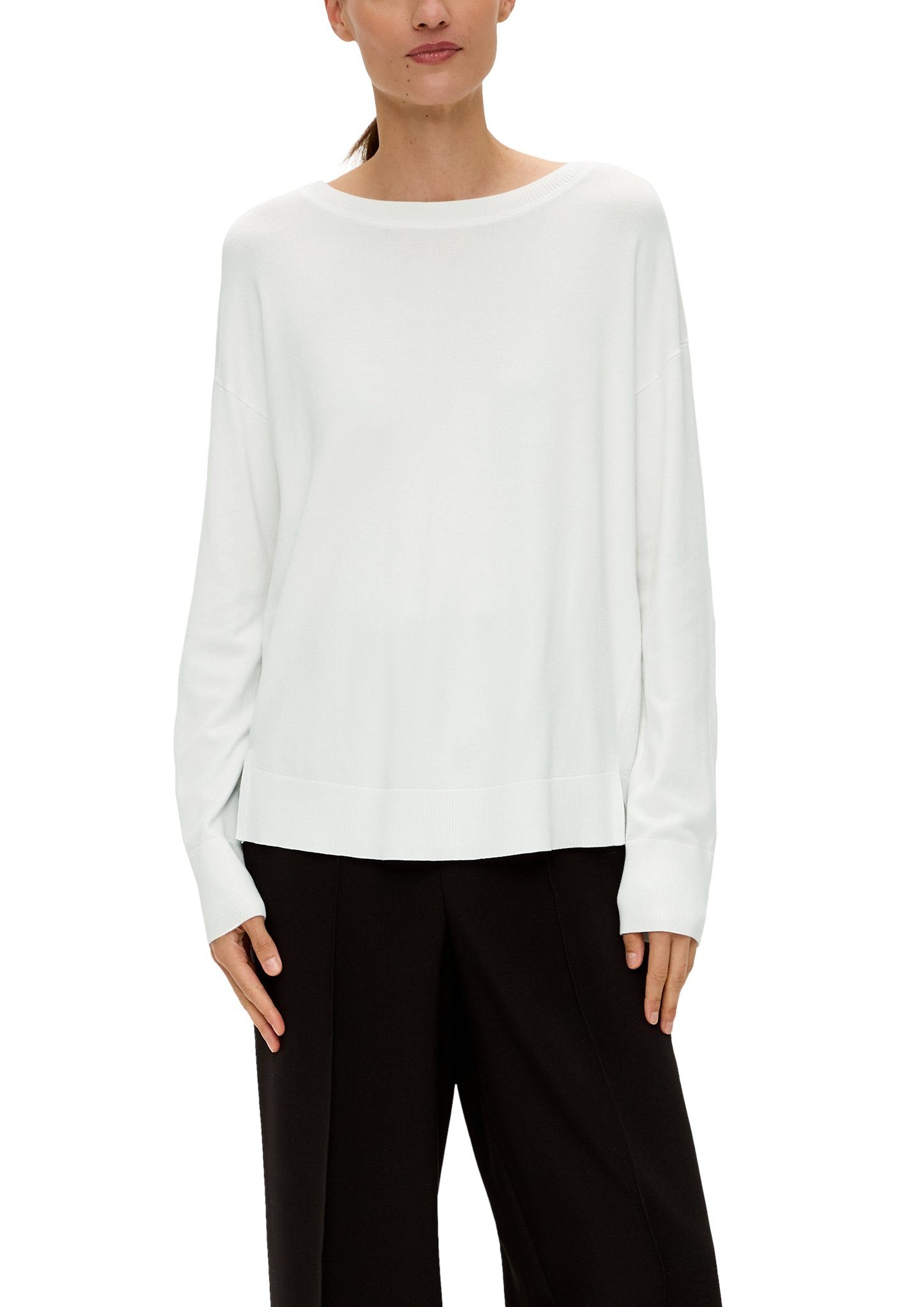 s.Oliver BLACK LABEL Longpullover mit Drop-Shoulder Look