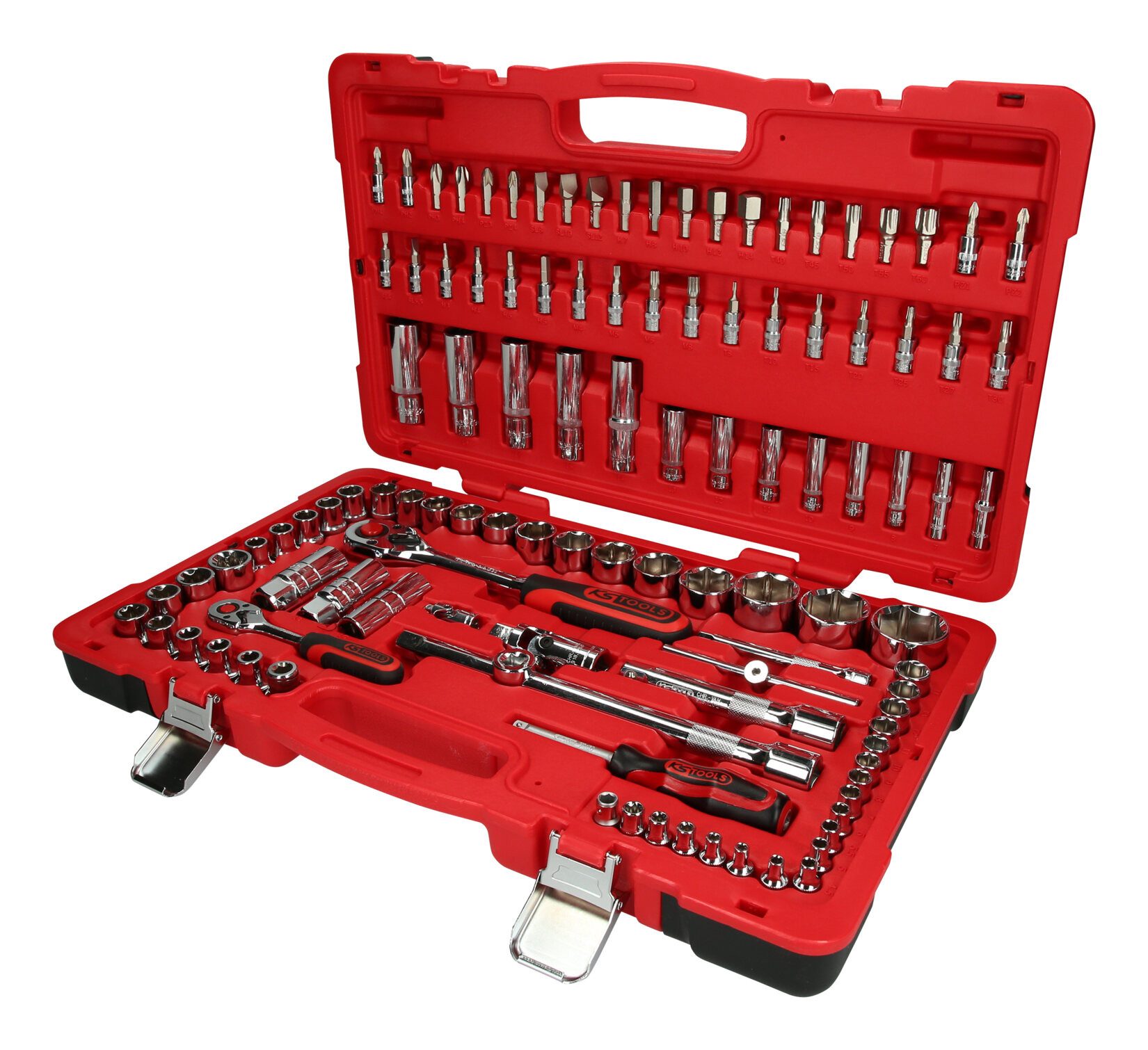 KS Tools Steckschlüssel CHROMEplus (110 St), 1/4"+1/2" Satz, 110-teilig