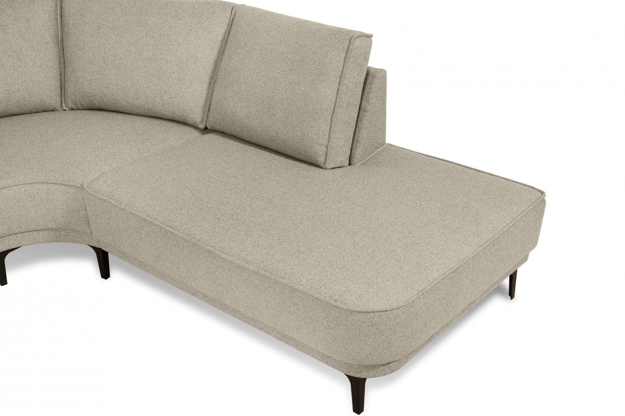 in und beige Alessia, Rückenlehne verschiedenen light Farben Places Style Ecksofa mane, mit of abgerundeter