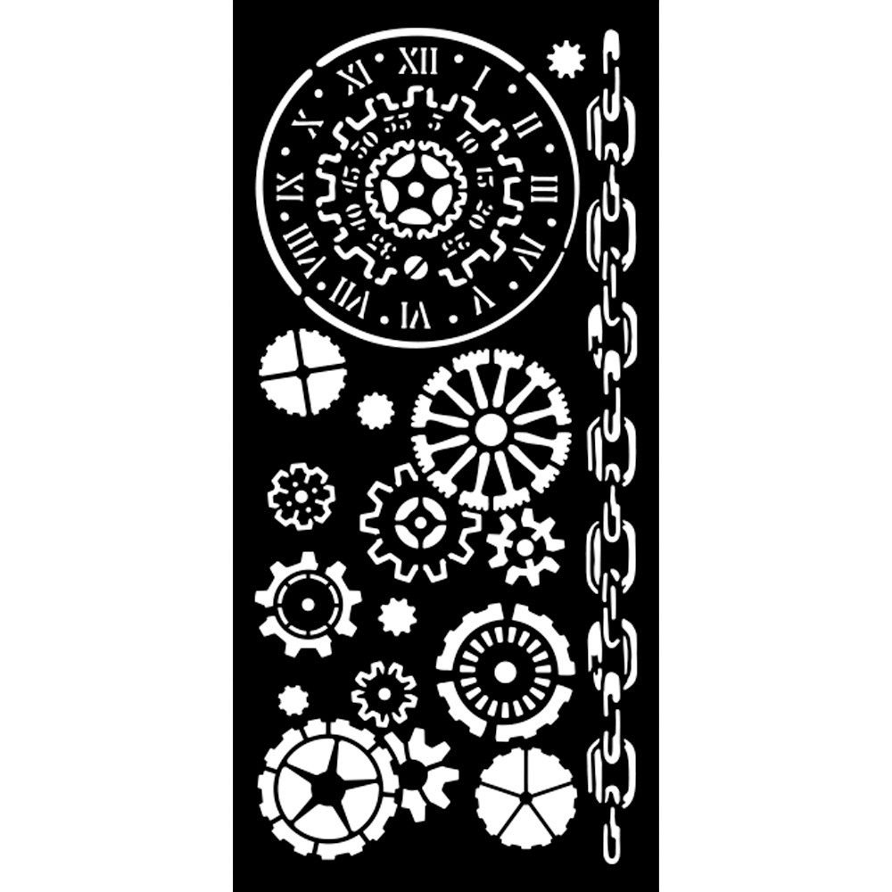 Stamperia Malschablone Voyages Fantastiques - Mechanisms, 12 x 25 cm