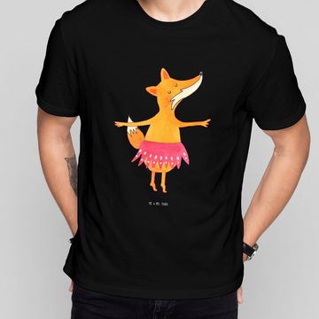 Mr. & Mrs. Panda T-Shirt Fuchs Ballerina - Schwarz - Geschenk, Shirt, Frauen, Herrn, Nachthemd (1-tlg)