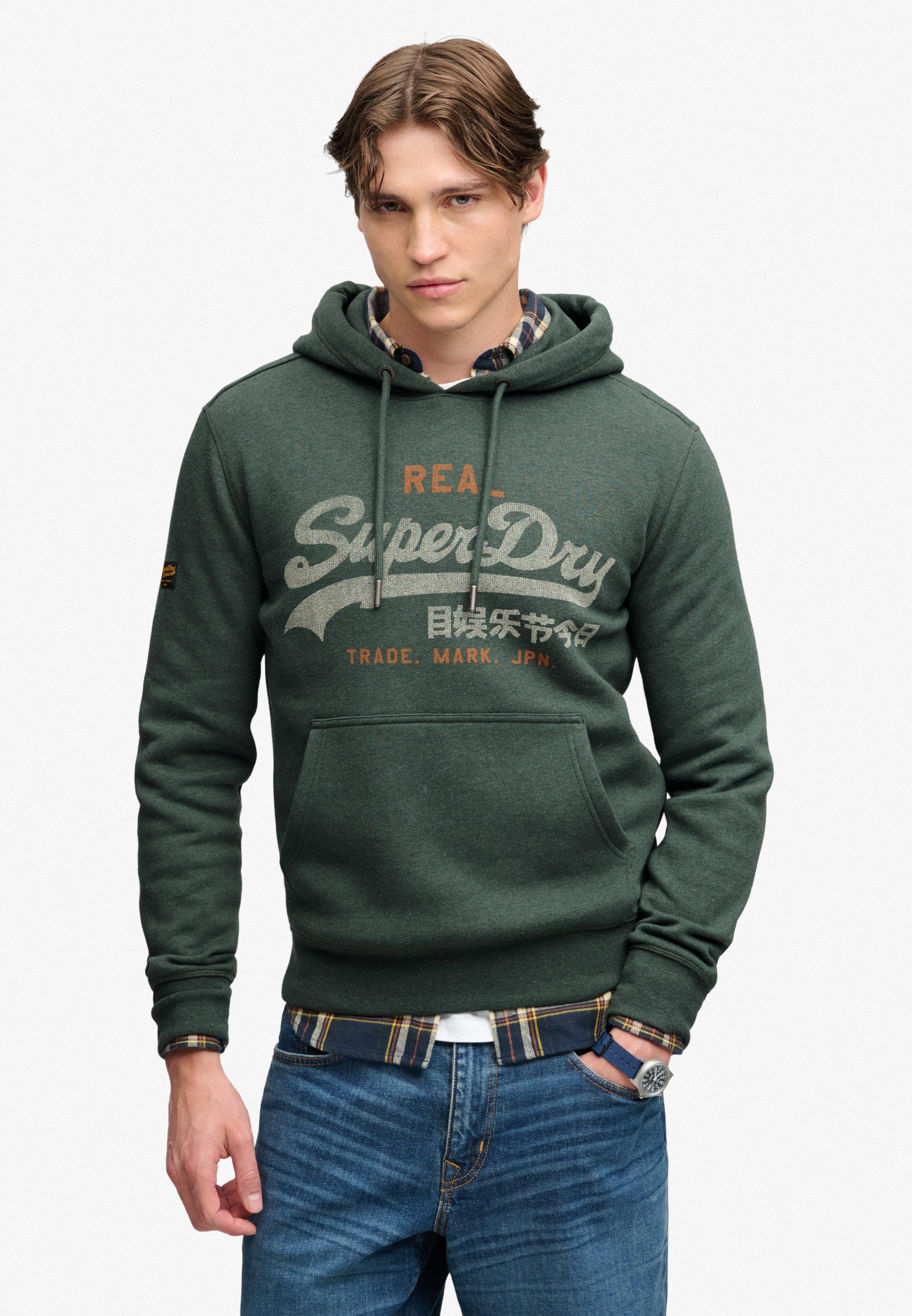 Superdry Kapuzensweatshirt VL HERITAGE RELAXED HOOD Baumwollmischung, relaxed fit