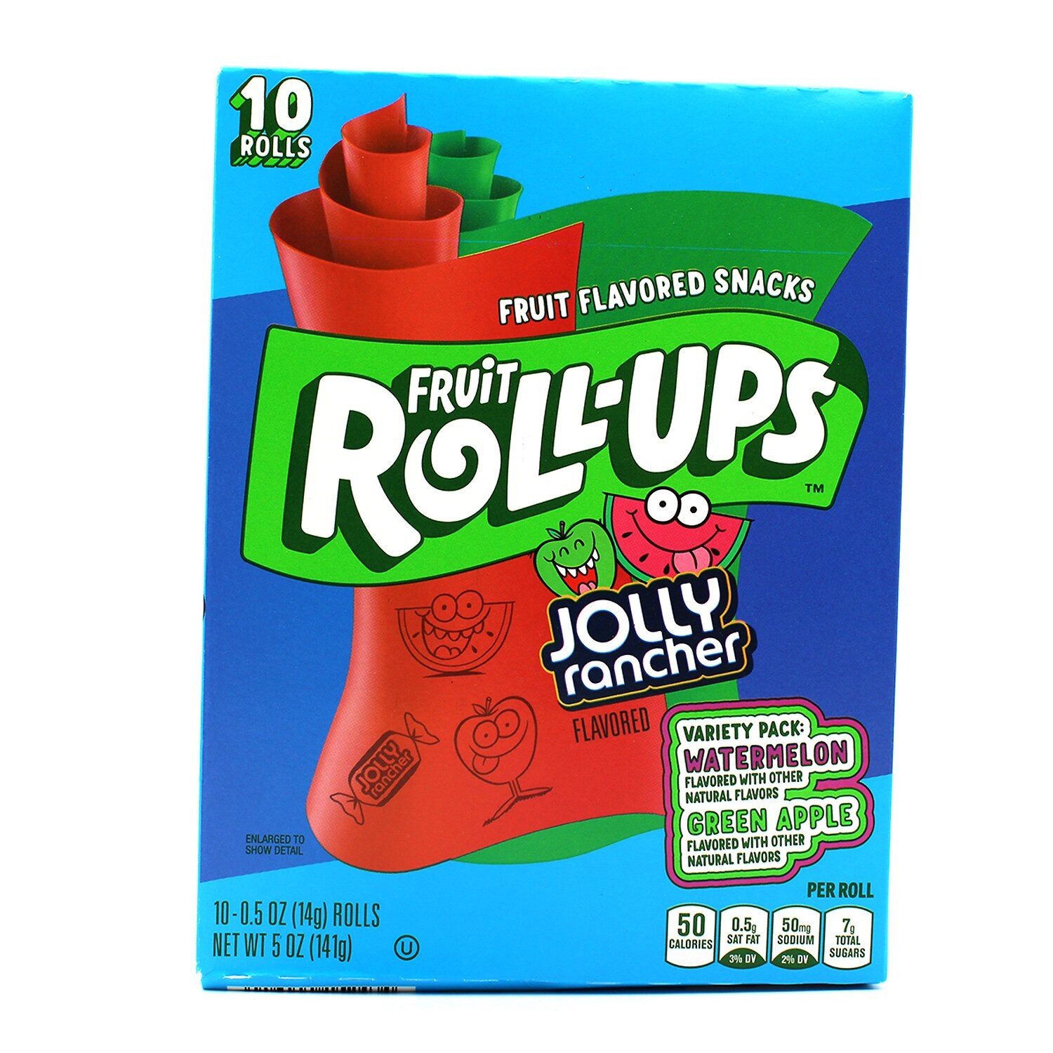 Süßigkeit, 1 x 141 g, Fruit Roll-Ups Jolly Rancher Variety Pack Wassermelone & Grüner Apfel