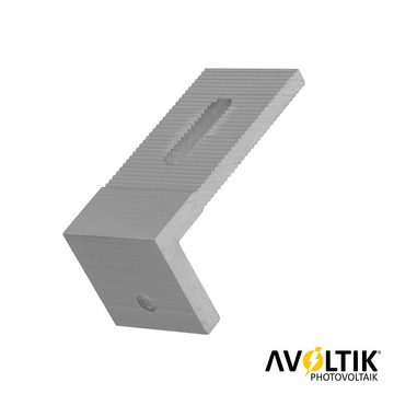 avoltik Verbindungswinkel 90° Fuß L Halter Schieneverbinder Alu Verbinder Solarmodul-Halterung, (4-tlg., 4er, 6er, 10er, 50er Set, Farbe silber)