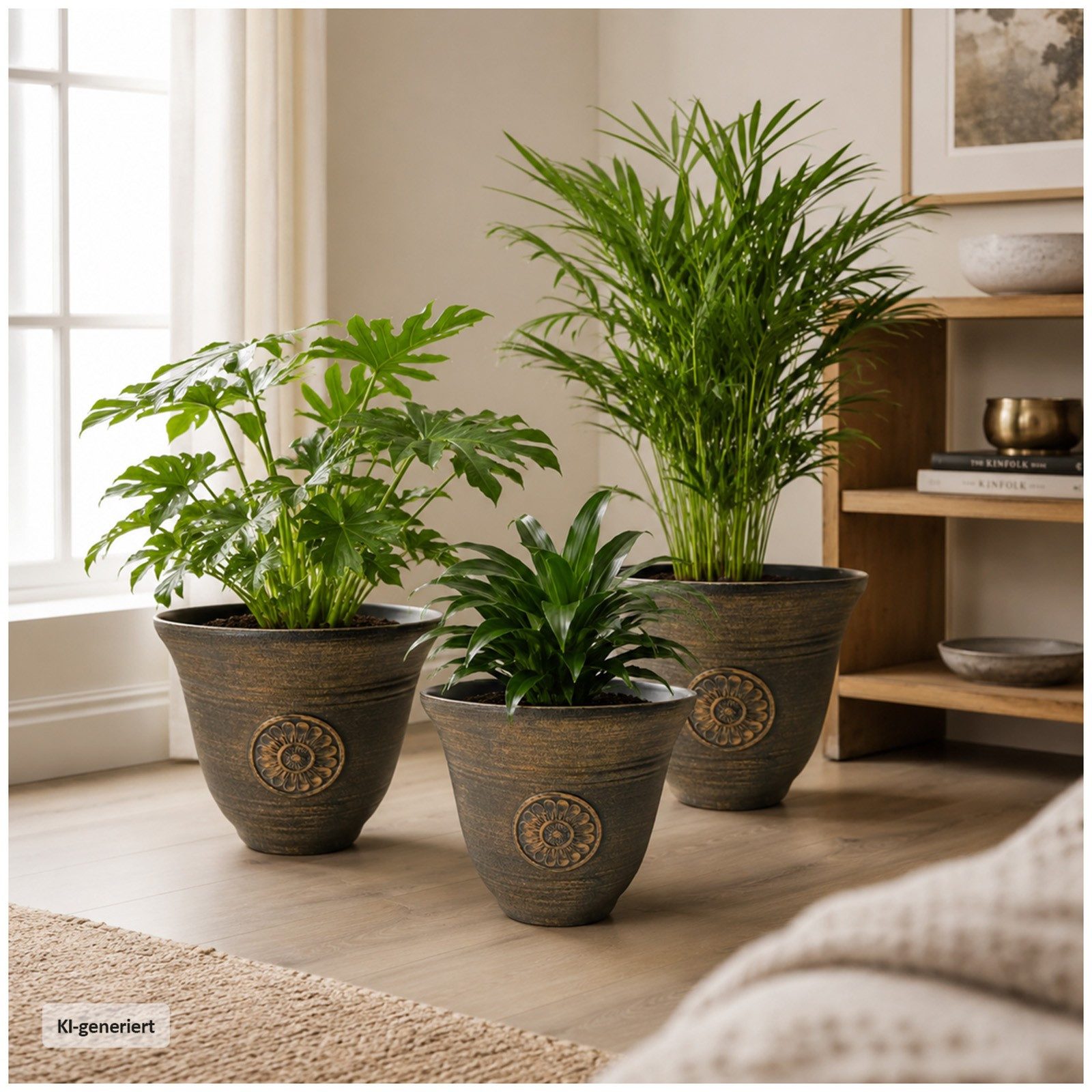 HTI-Living Blumentopf Nessa Sonne 3er-Set (Set, 3 St., 3 Übertöpfe), Übertopf Kunststoff