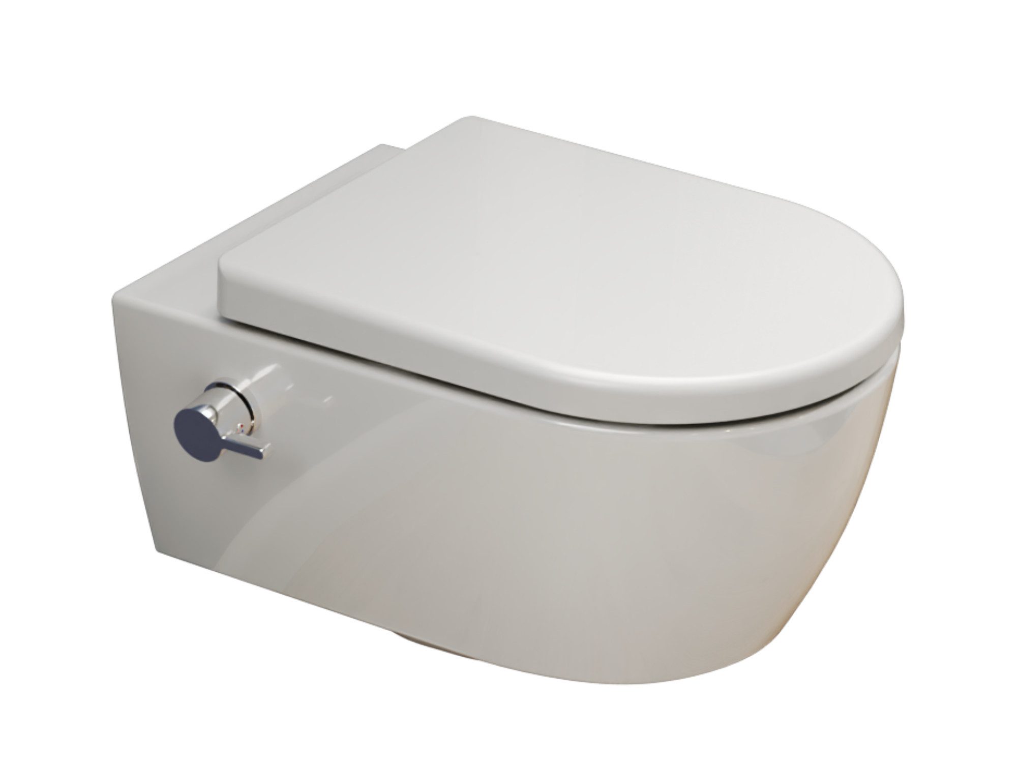 SSWW Dusch-WC Taharet WC mit Armatur & abnehmbaren Softclose WC-Sitz, wandhängend, Abgang waagerecht, WC-Set, Dusch-Wand-WC inkl. abnehmbare Softclose WC-Sitz