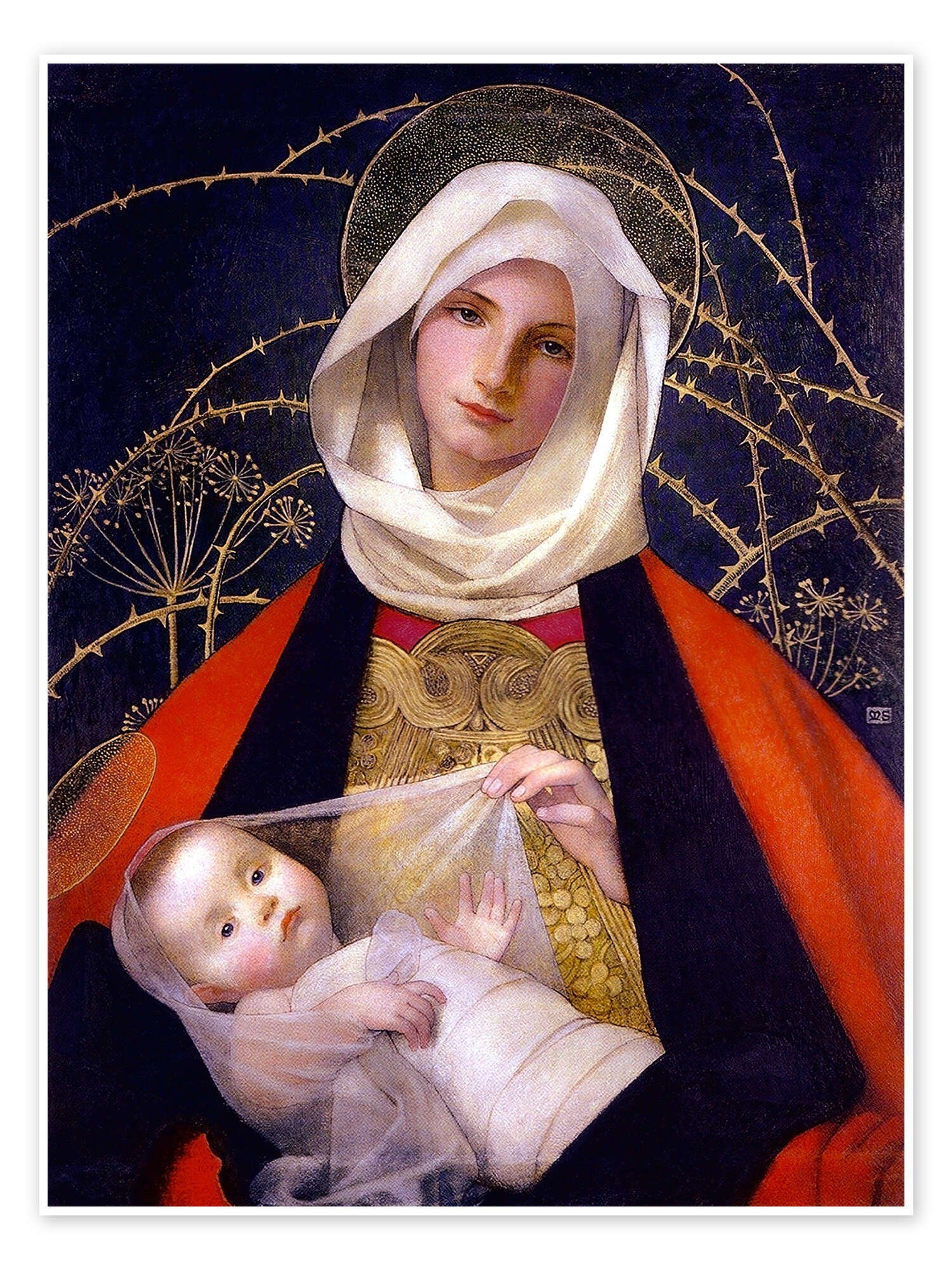 Posterlounge Poster Marianne Stokes, Madonna mit Kind, Schlafzimmer Malerei