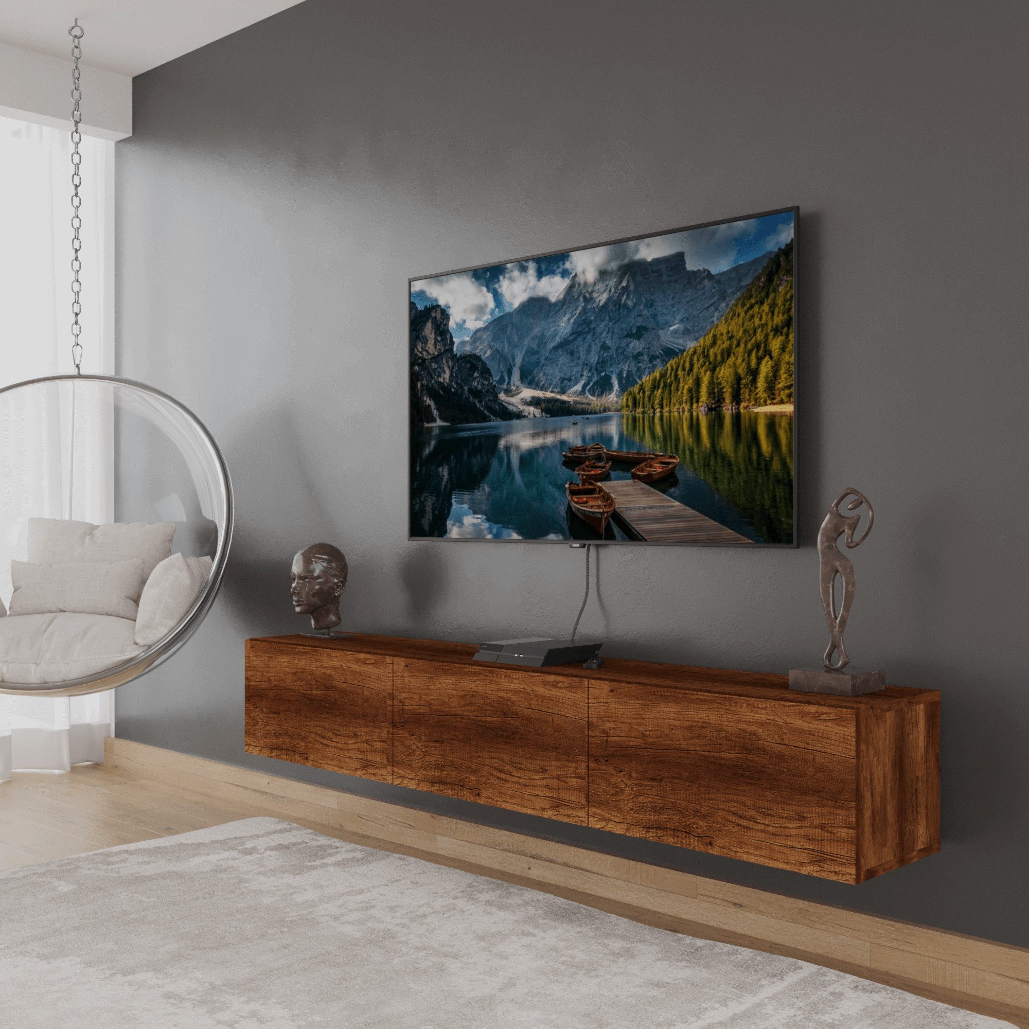 BDR Smart Home Art Lowboard Colima TV Fernsehtisch 180 cm 3 Türen Modernes günstig online kaufen