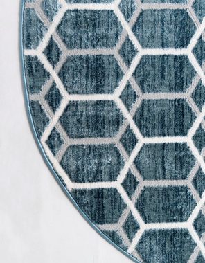 Teppich Titan Trellis, Myflair Möbel & Accessoires, rund, Höhe: 13 mm, Kurzflor, gewebt, modernes geometrisches Design