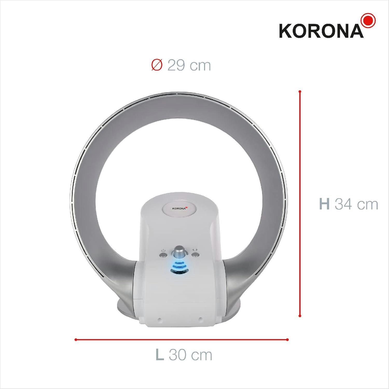 KORONA Tischventilator KORONA 81008 flügellos silber günstig online kaufen