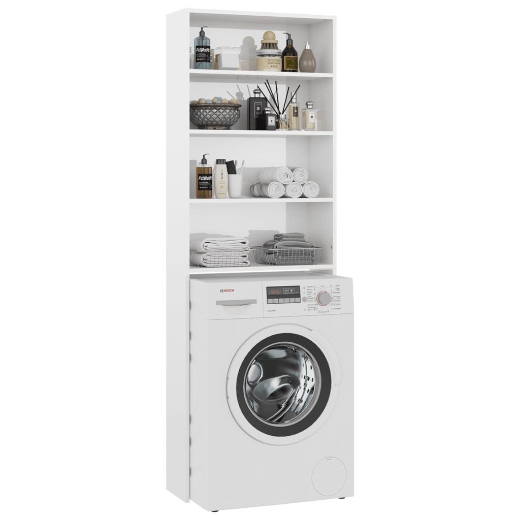 Waschmaschinenumbauschrank Waschmaschinenschrank vidaXL Hochglanz-Weiß 64x24x190 cm
