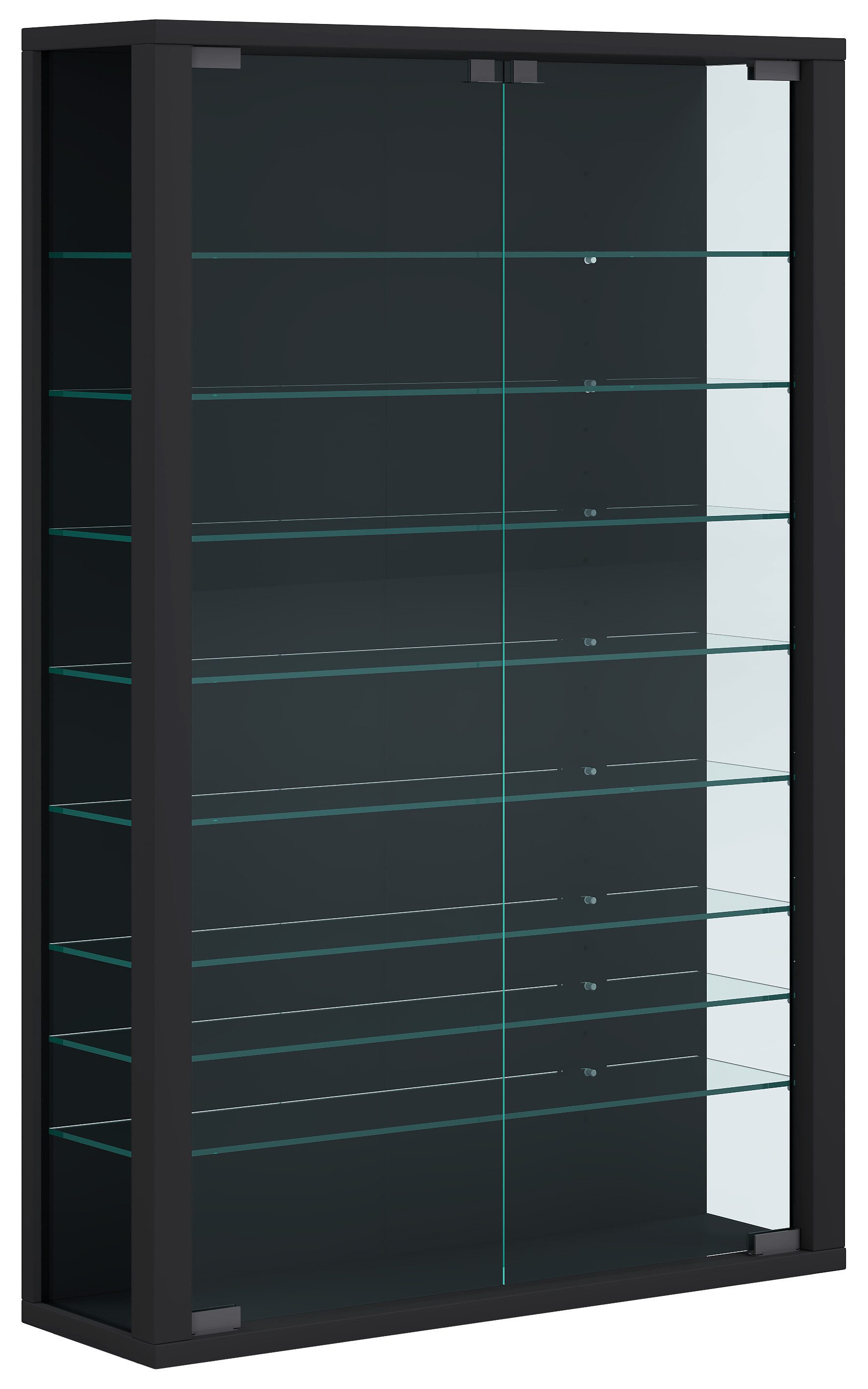 VCM Hängevitrine Wandvitrine Vitrosa mit Glastüren und Glasböden, Glasvitrine hängend, Modern und platzsparend, Hängeschrank