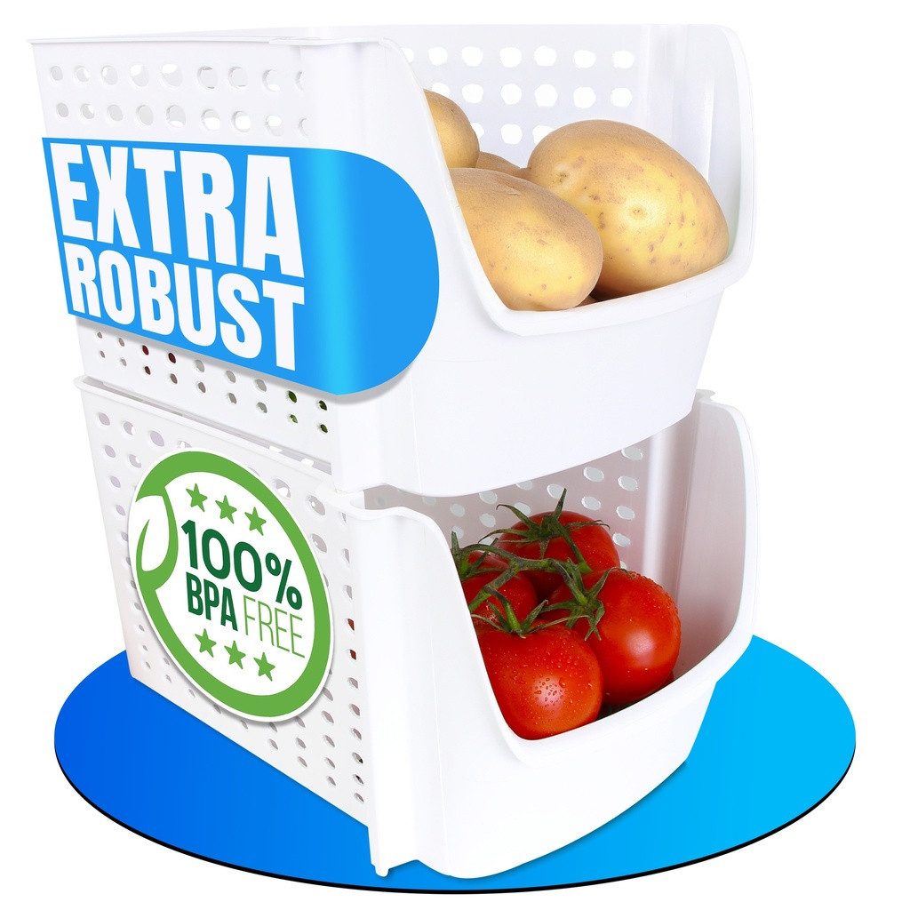 Deco Bella Küchenorganizer-Set Gemüseboxen 2 Stück, 29x21,5x15,9 cm, Kühlsc günstig online kaufen