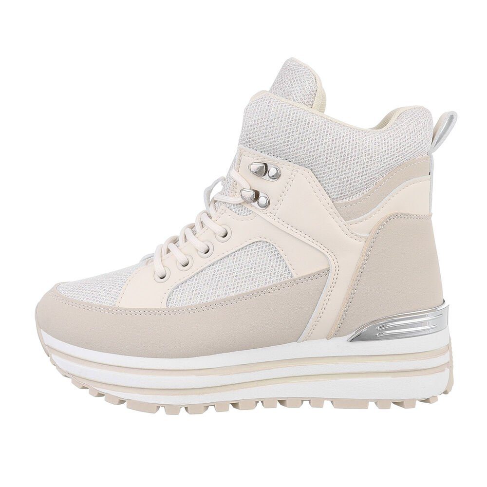 Ital-Design Damen High-Top Freizeit Sneakerboots Keilabsatz/Wedge Sneakers günstig online kaufen