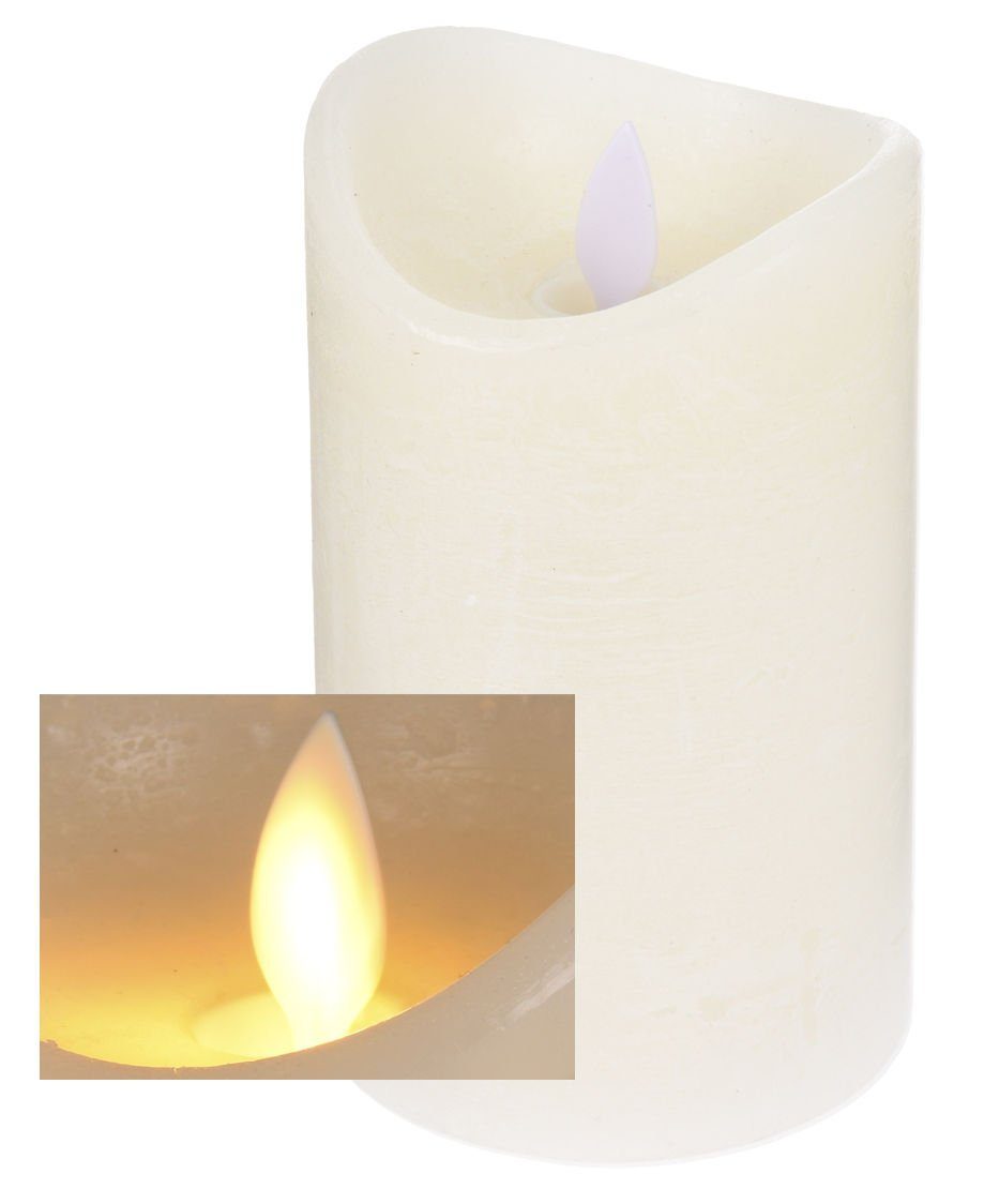 Spetebo LED-Kerze LED Echtwachs Kerze creme weiß - 15 x 7,5 cm (4er Set, 1-tlg., LED Kerze 15 cm), inkl. Timer