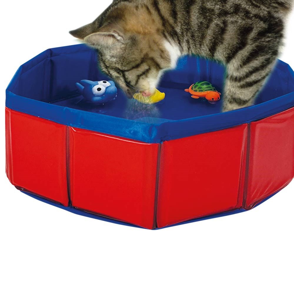 Nobby Hundepool Katzenpool mit Spielzeug rot/blau günstig online kaufen