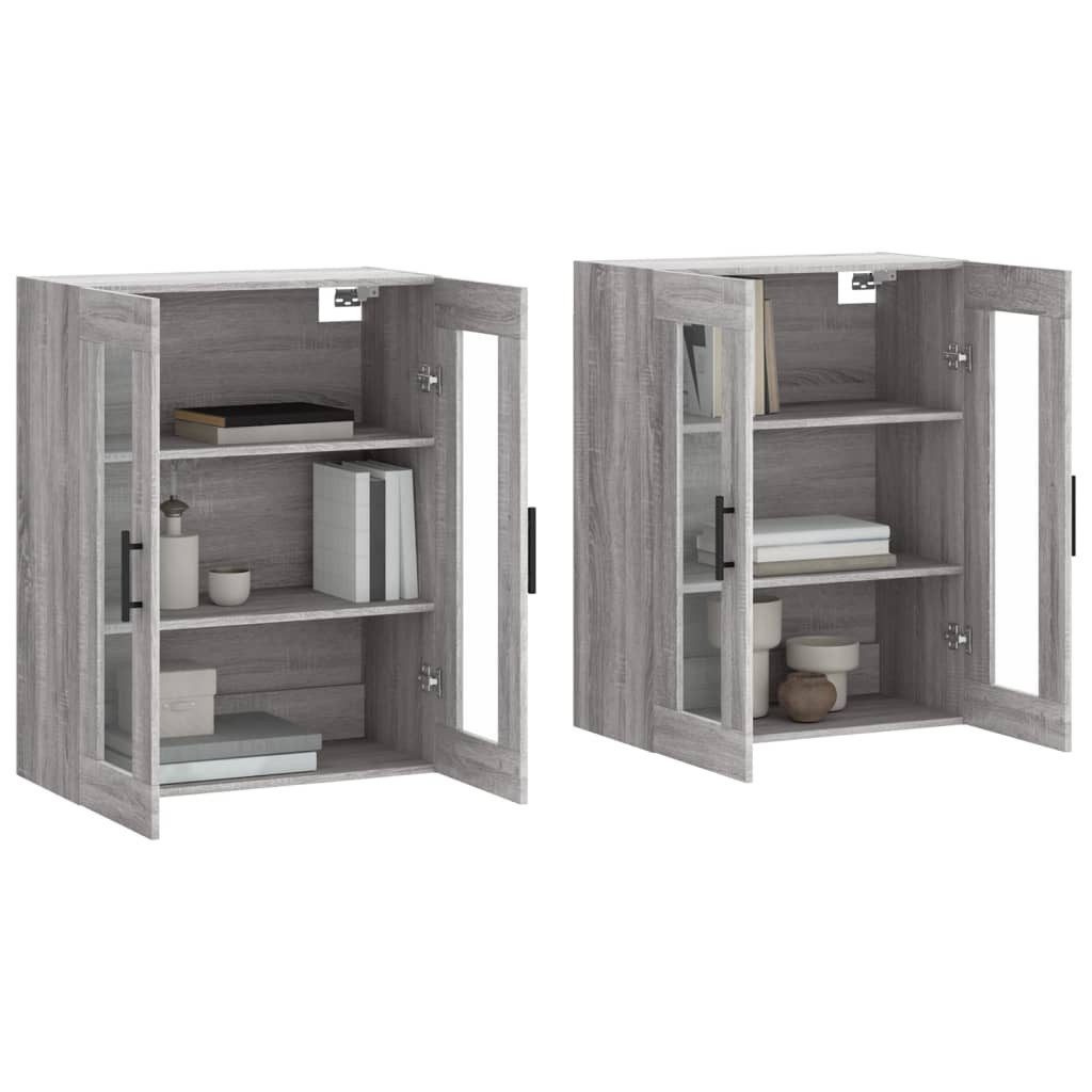 vidaXL Sideboard Wandschränke 2 Stk. Grau günstig online kaufen