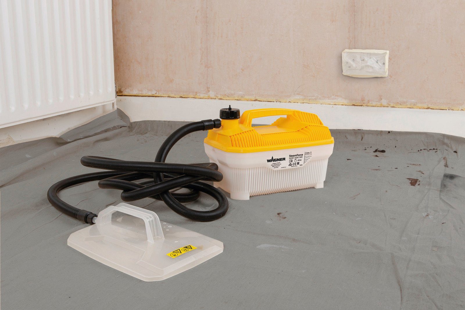 WAGNER Dampftapetenablöser SteamForece, 3,7 m Schlauch, max. Dampfzeit 70 min, (3-tlg) Schlauchlänge 3,70 m