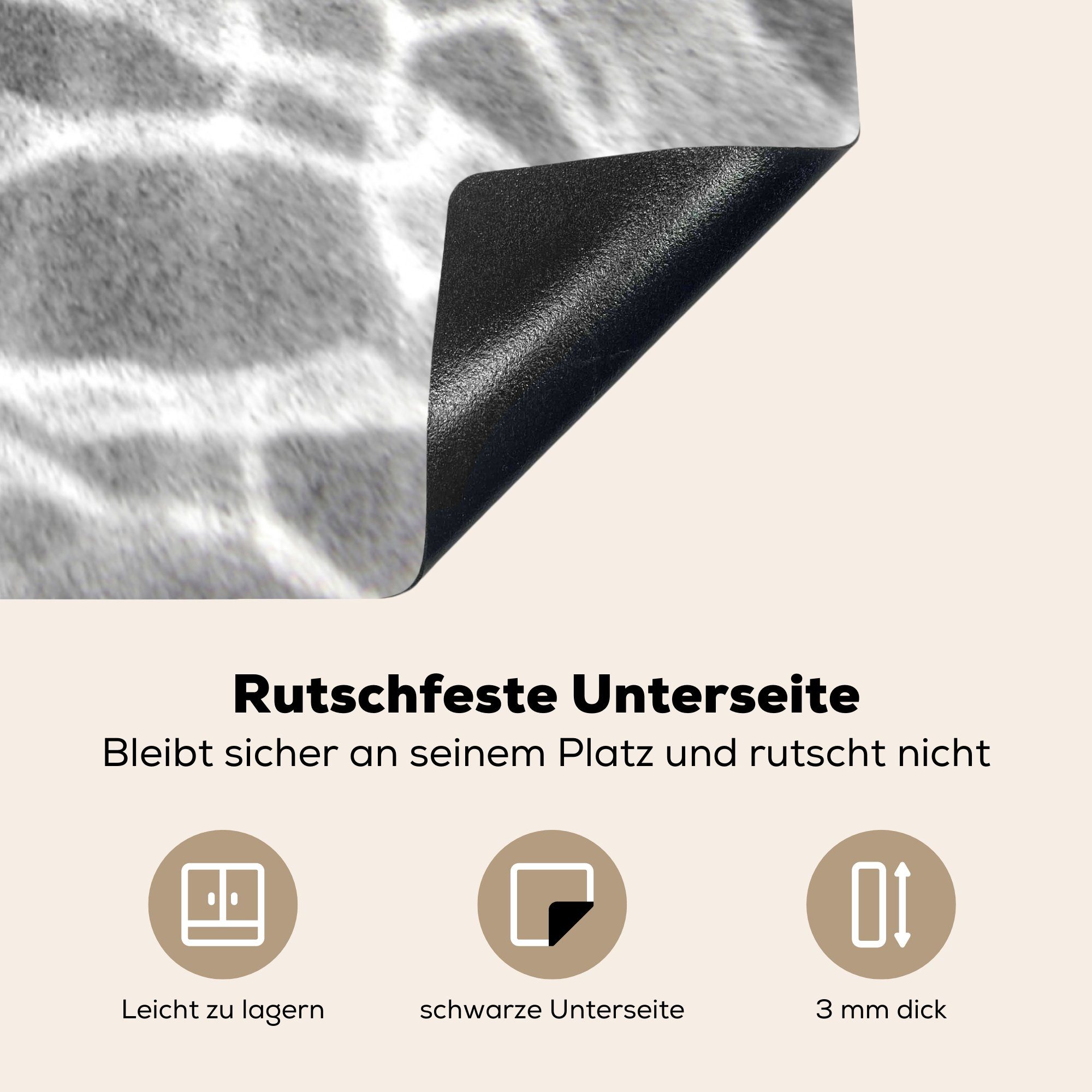 Sand, - Arbeitsplatte (1 küche cm, für - Herdblende-/Abdeckplatte Ceranfeldabdeckung, Seestern MuchoWow Wasser 78x78 Vinyl, tlg),