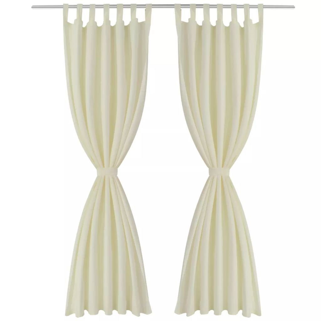 Gardine Vorhänge Gardienen aus vidaXL, Creme, cm Satin 225 140 Schlaufen x 2-teilig