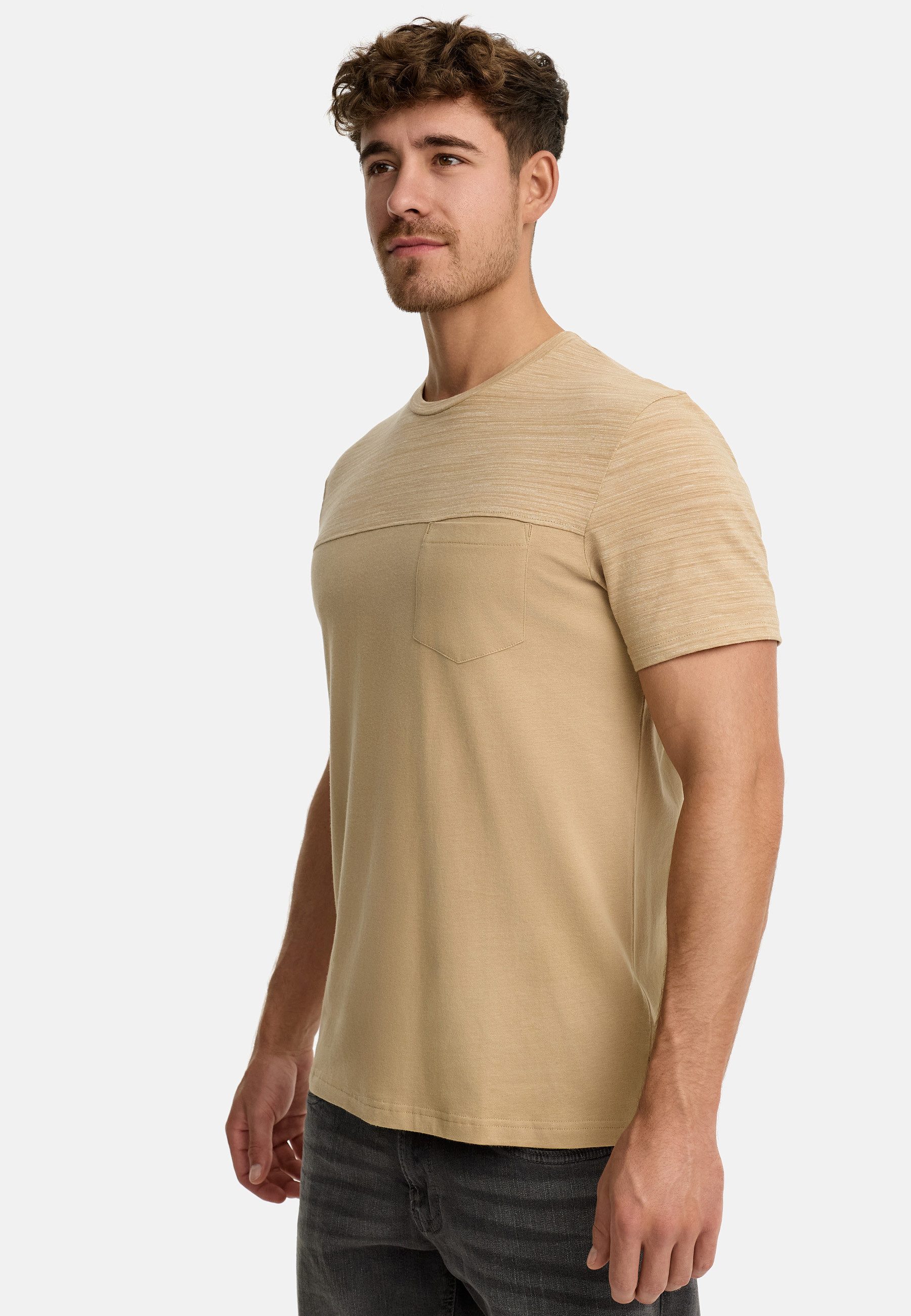 Indicode T-Shirt Herren INSprings Shirt Tee Herrenshirt mit dezenter Brusttasche aus angenehmem Material