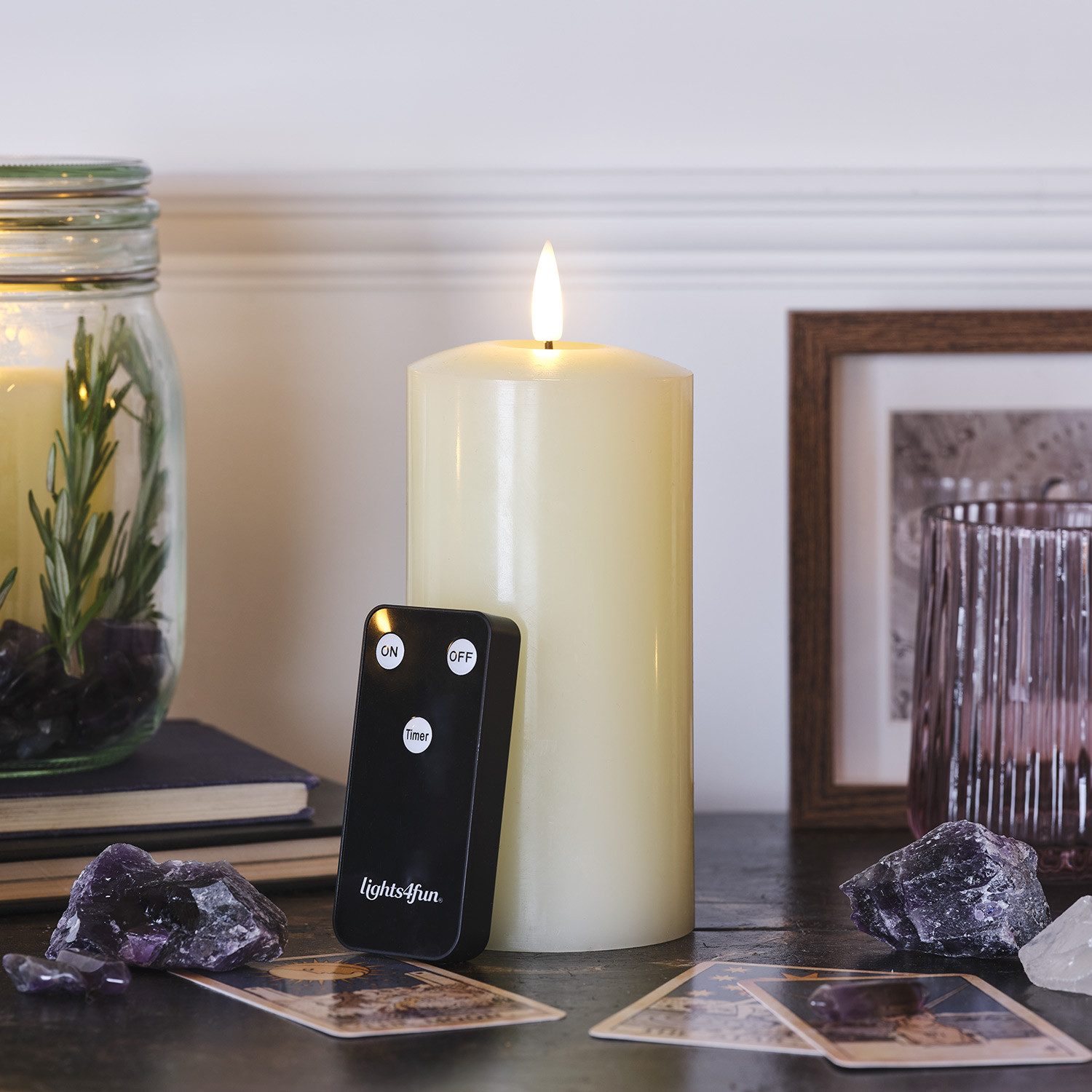 Lights4fun LED-Kerze TruGlow® LED Kerze Echtwachs 15cm günstig online kaufen