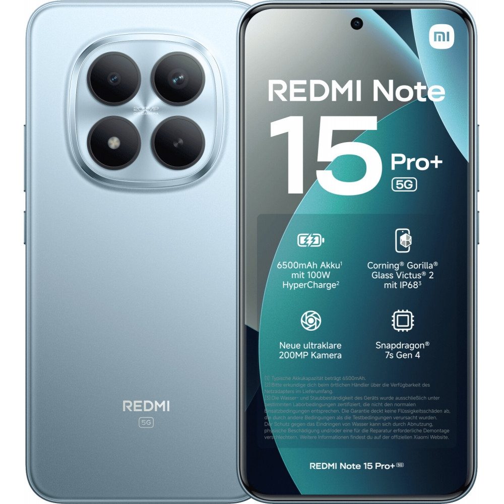 Xiaomi Redmi Note 15 Pro+ 5G 512 GB / 12 GB - Smartphone - glacier blue Smartphone (6,83 Zoll, 512 GB Speicherplatz)