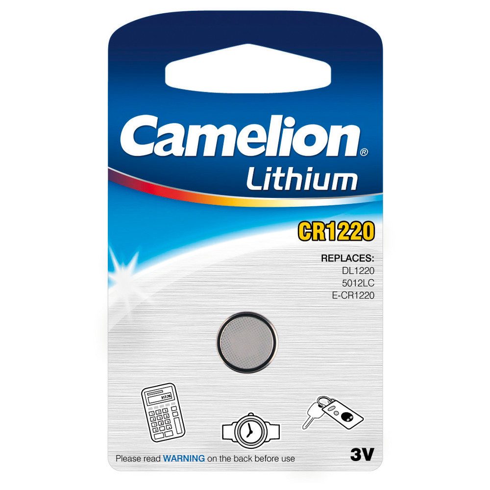Camelion Lithium Knopfzelle CR-1220, 3V, 38 mAh Knopfzelle