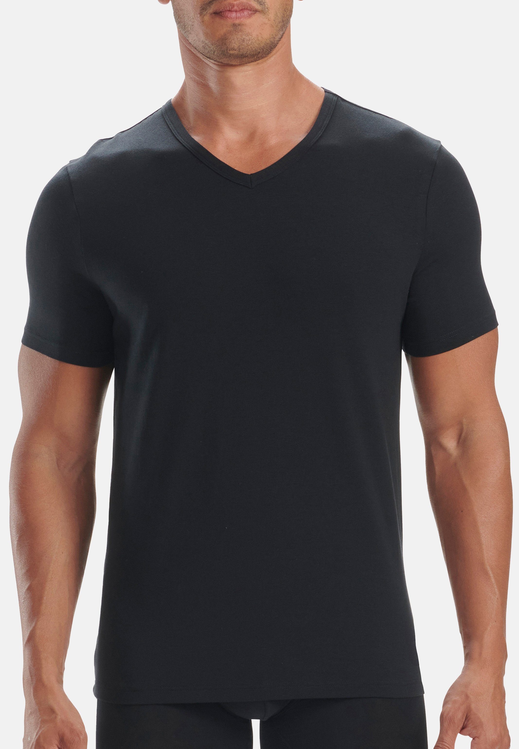 / adidas Unterhemd Legere Cotton Unterhemd (Spar-Set, - Passform 6-St) Schwarz 6er Active Pack Shirt Baumwolle Core - Kurzarm Sportswear