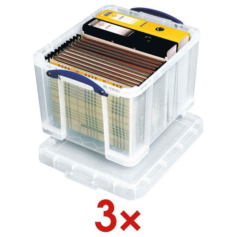 REALLYUSEFULBOX Aufbewahrungsbox (3 St), 35 Liter, verschließbar und stapelbar